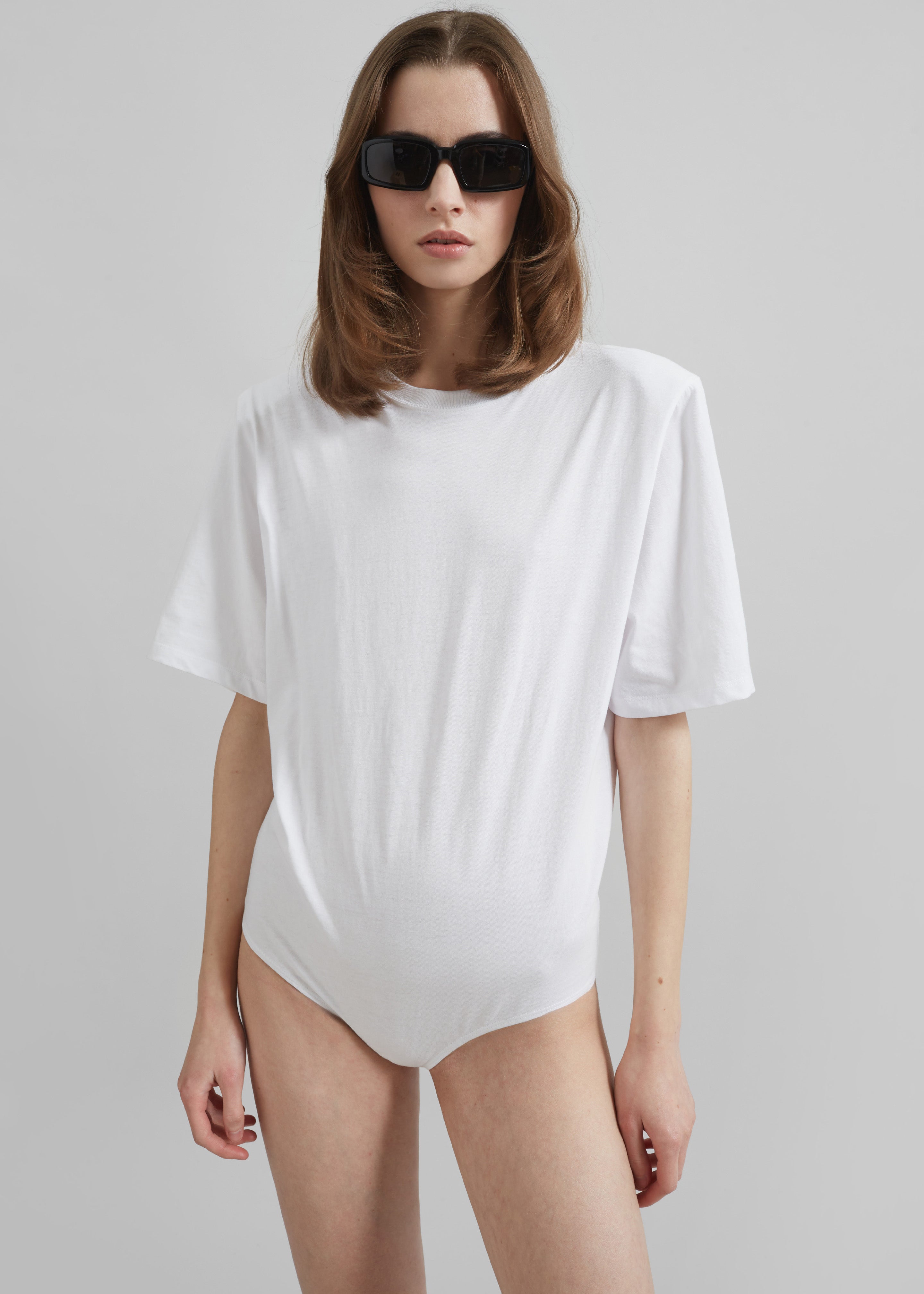 Meida Padded T-Shirt Bodysuit - White - 3