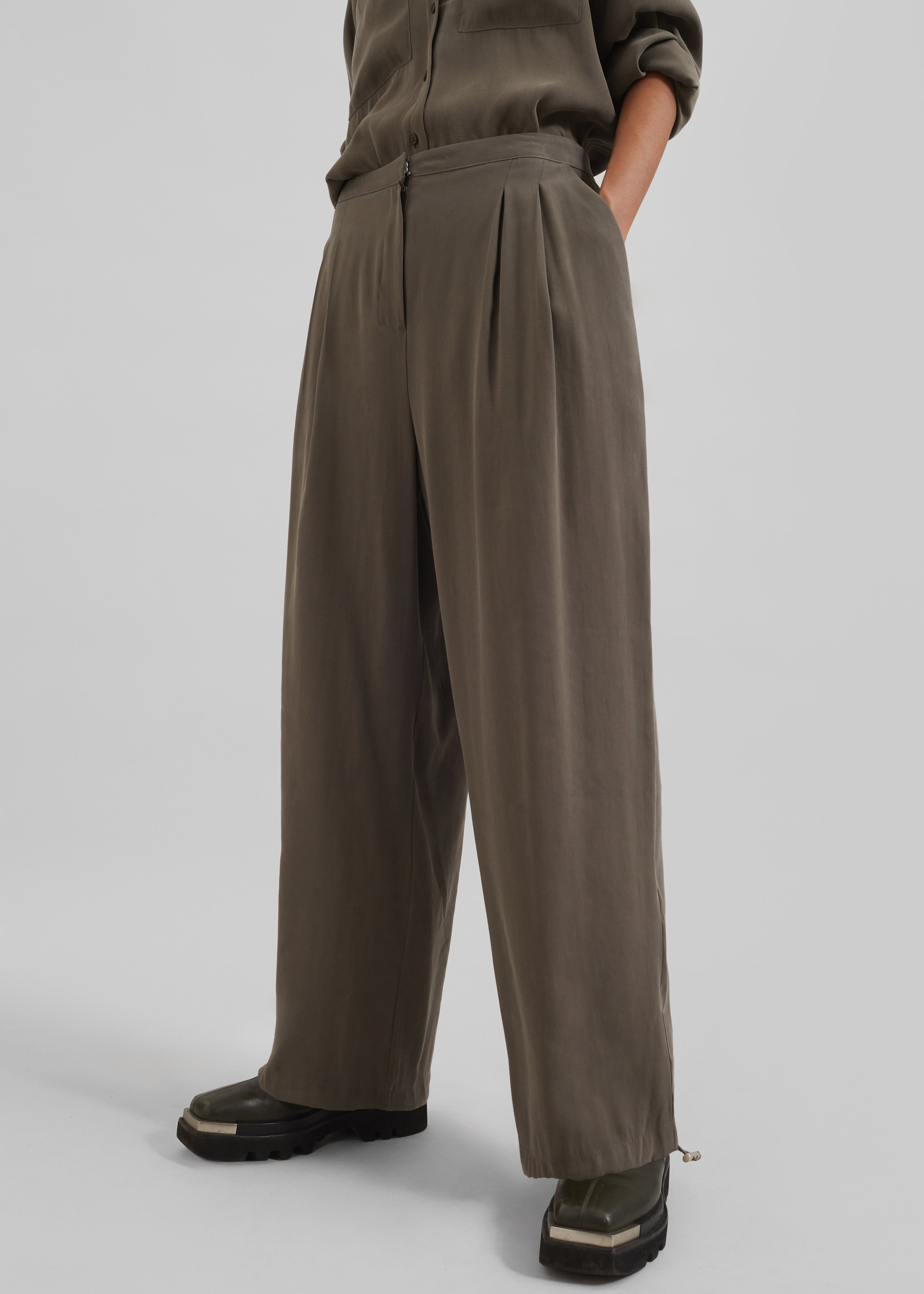 Meilen Pintuck Trousers - Olive - 6