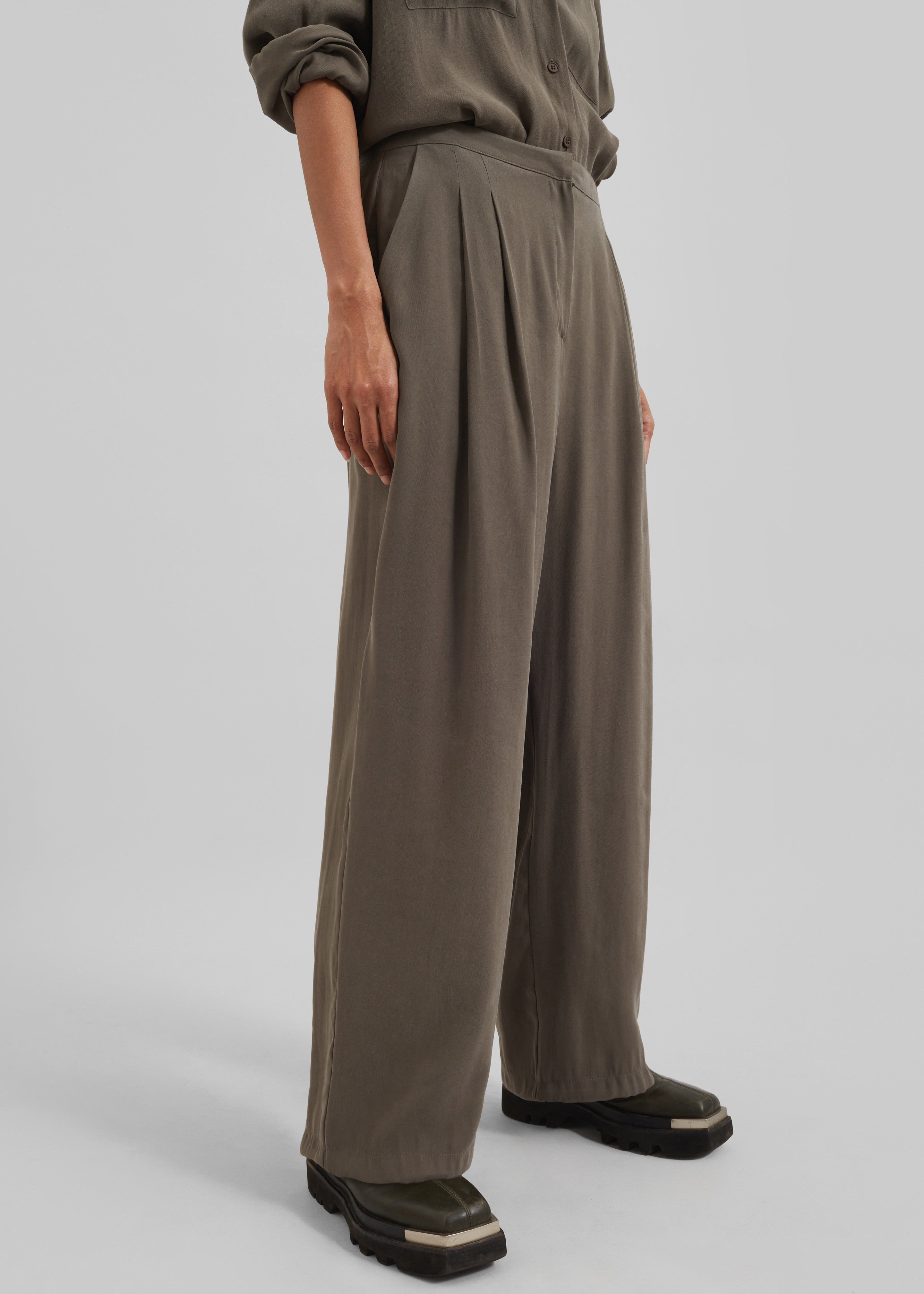 Meilen Pintuck Trousers - Olive - 2