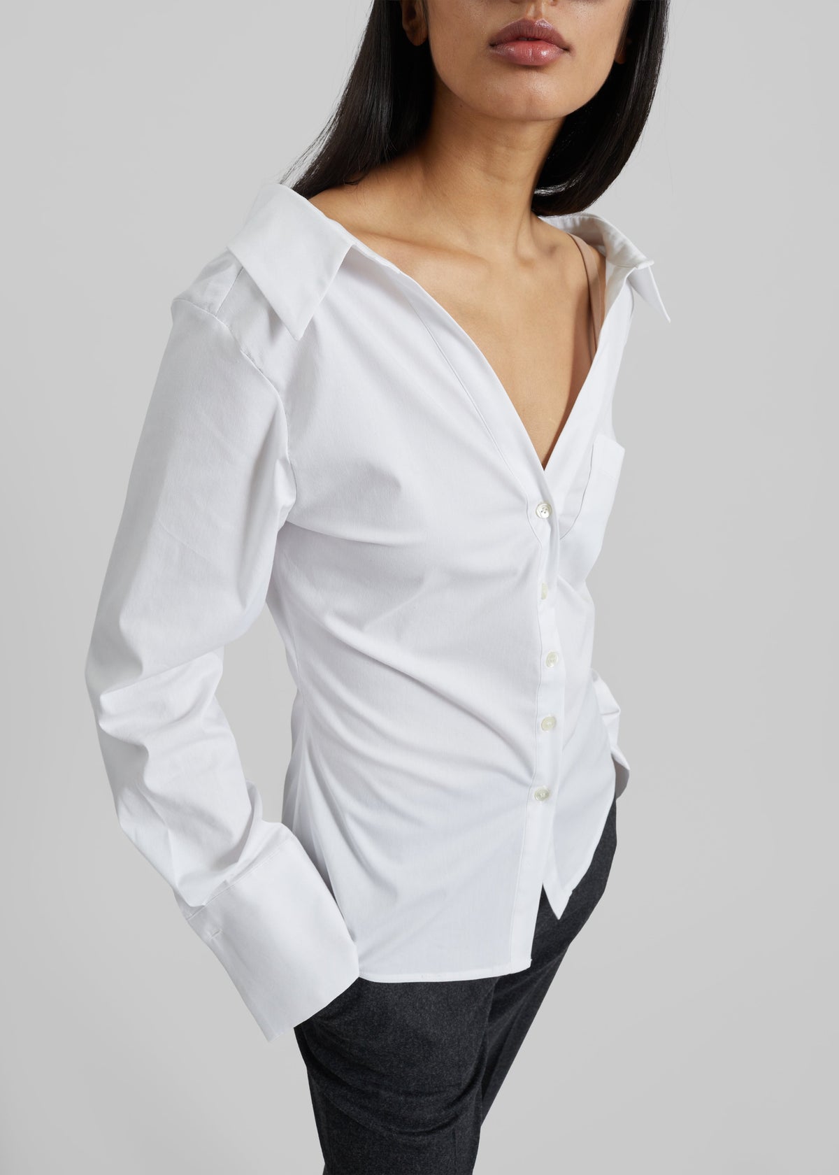 Camicia aderente Mela - Bianco