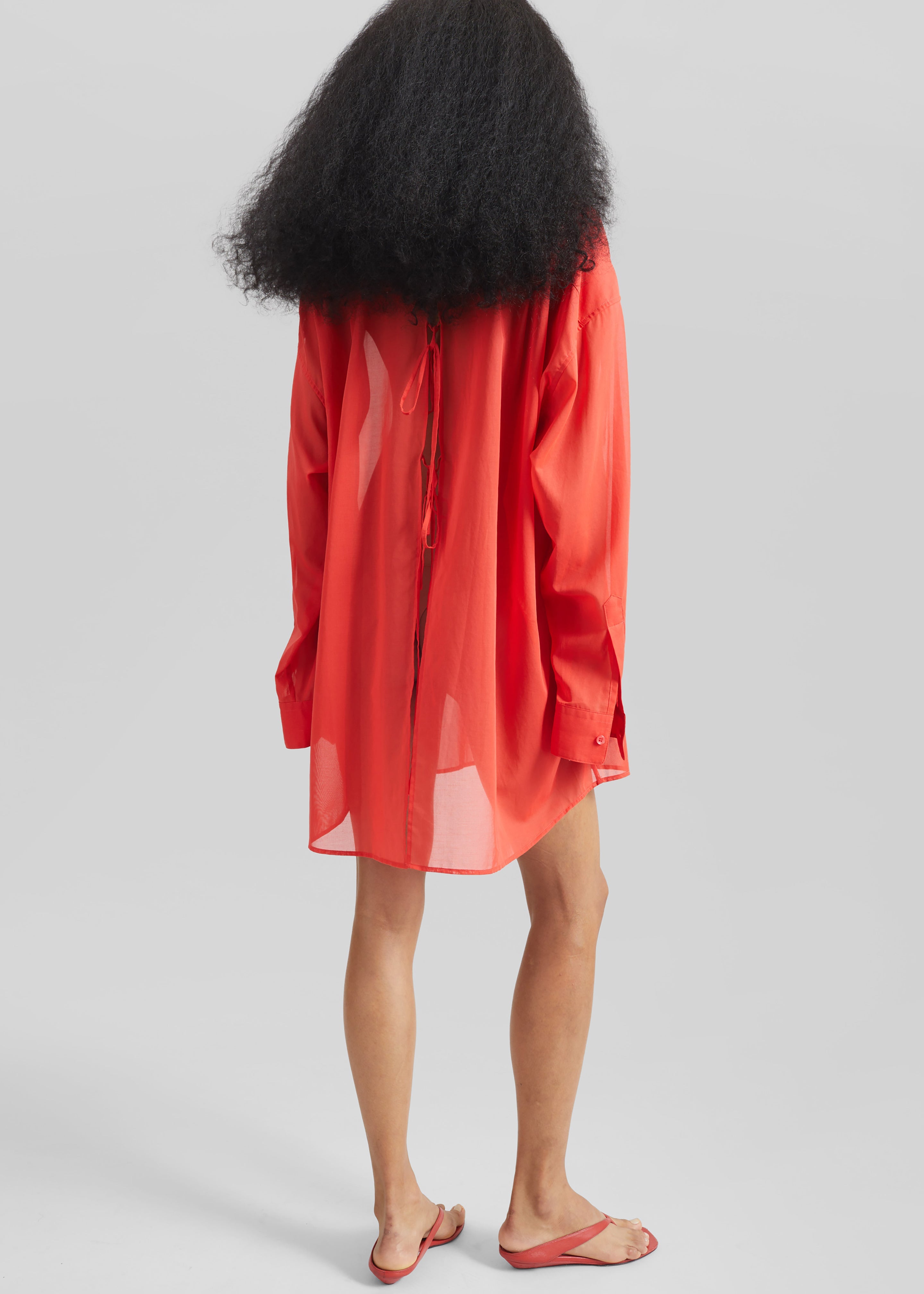 Melia Open-Back Shirt - Red - 7