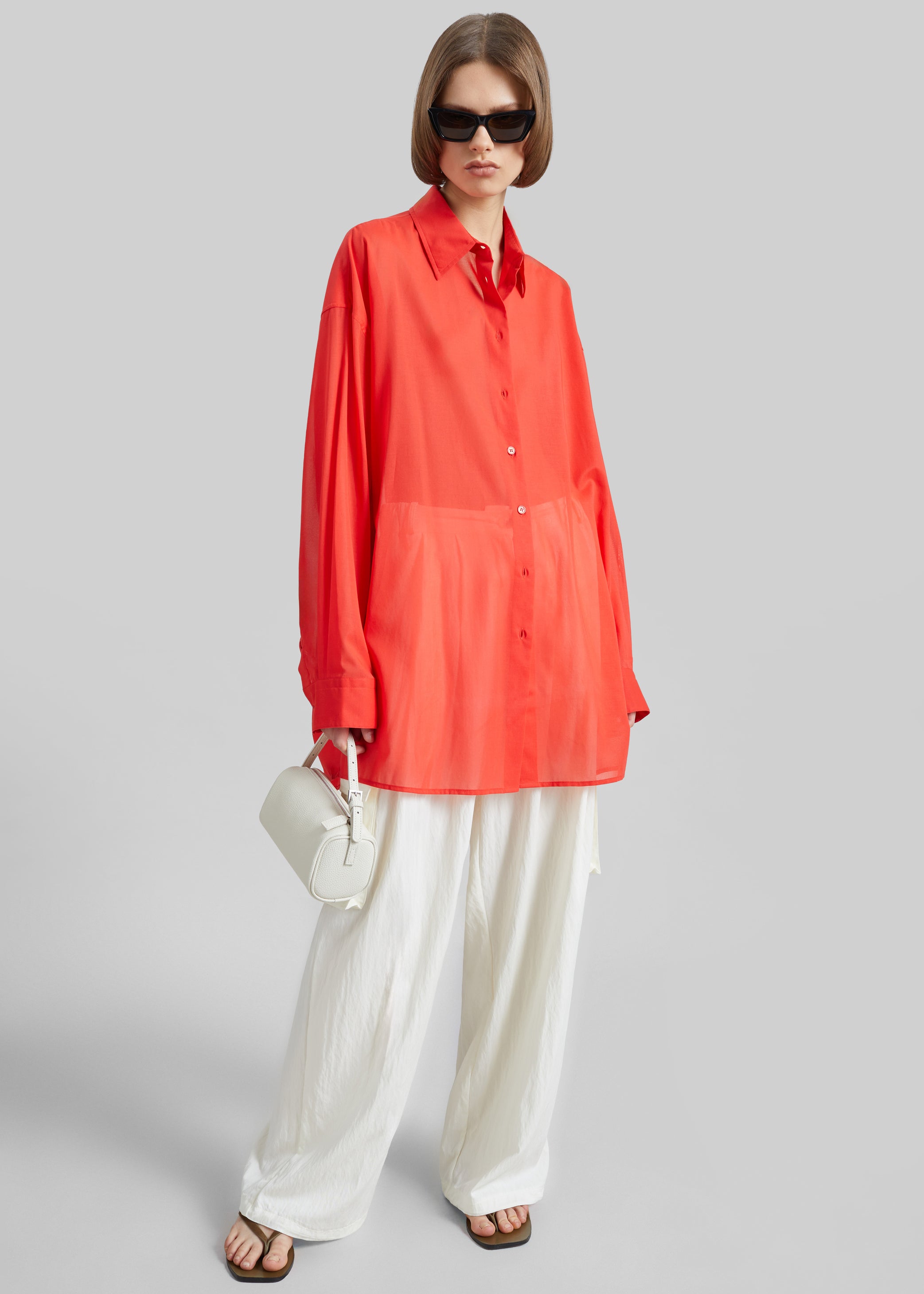 Shop the look image for Melia Open-Back Shirt - Red