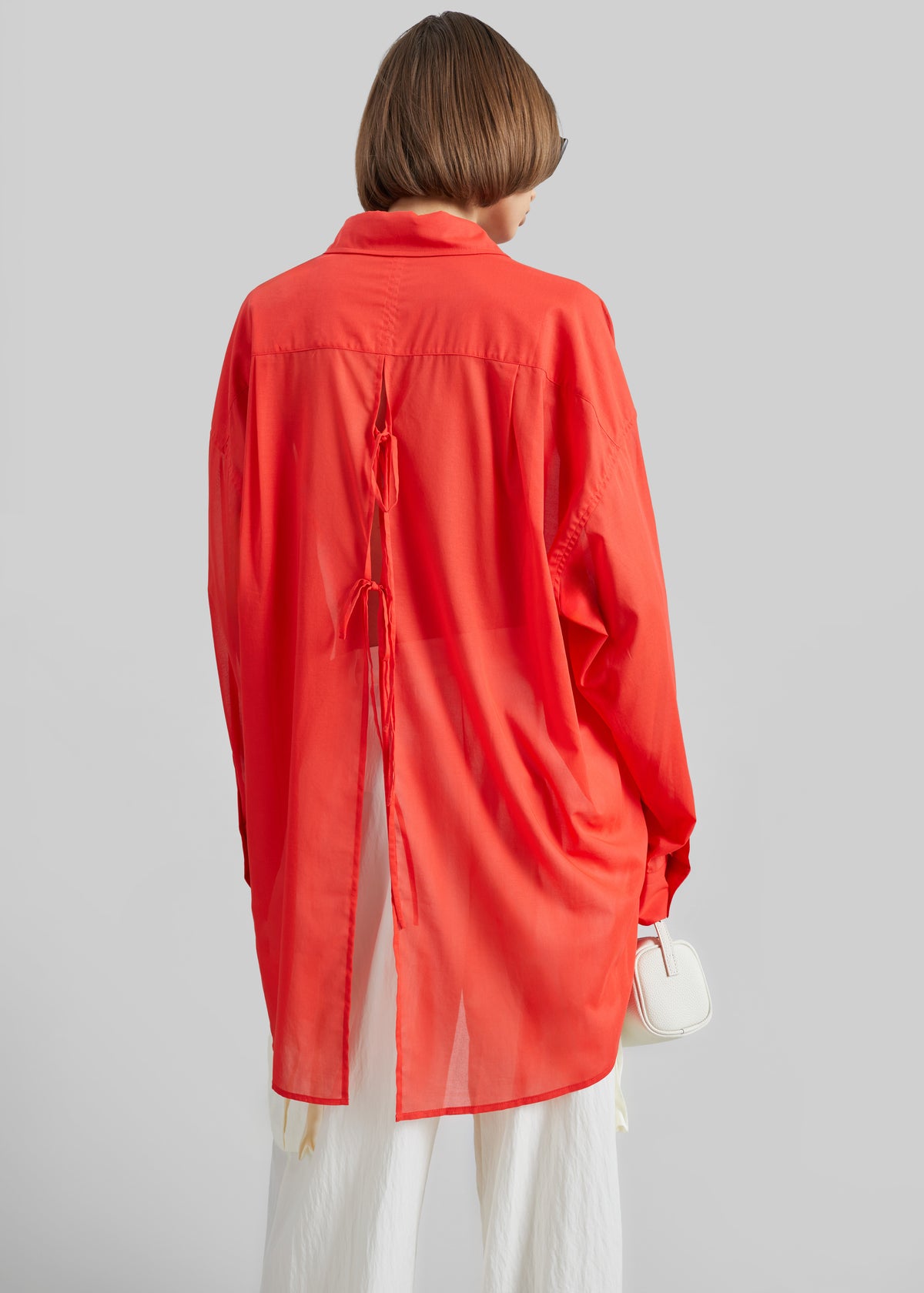Melia Open-Back Shirt - Red - 2
