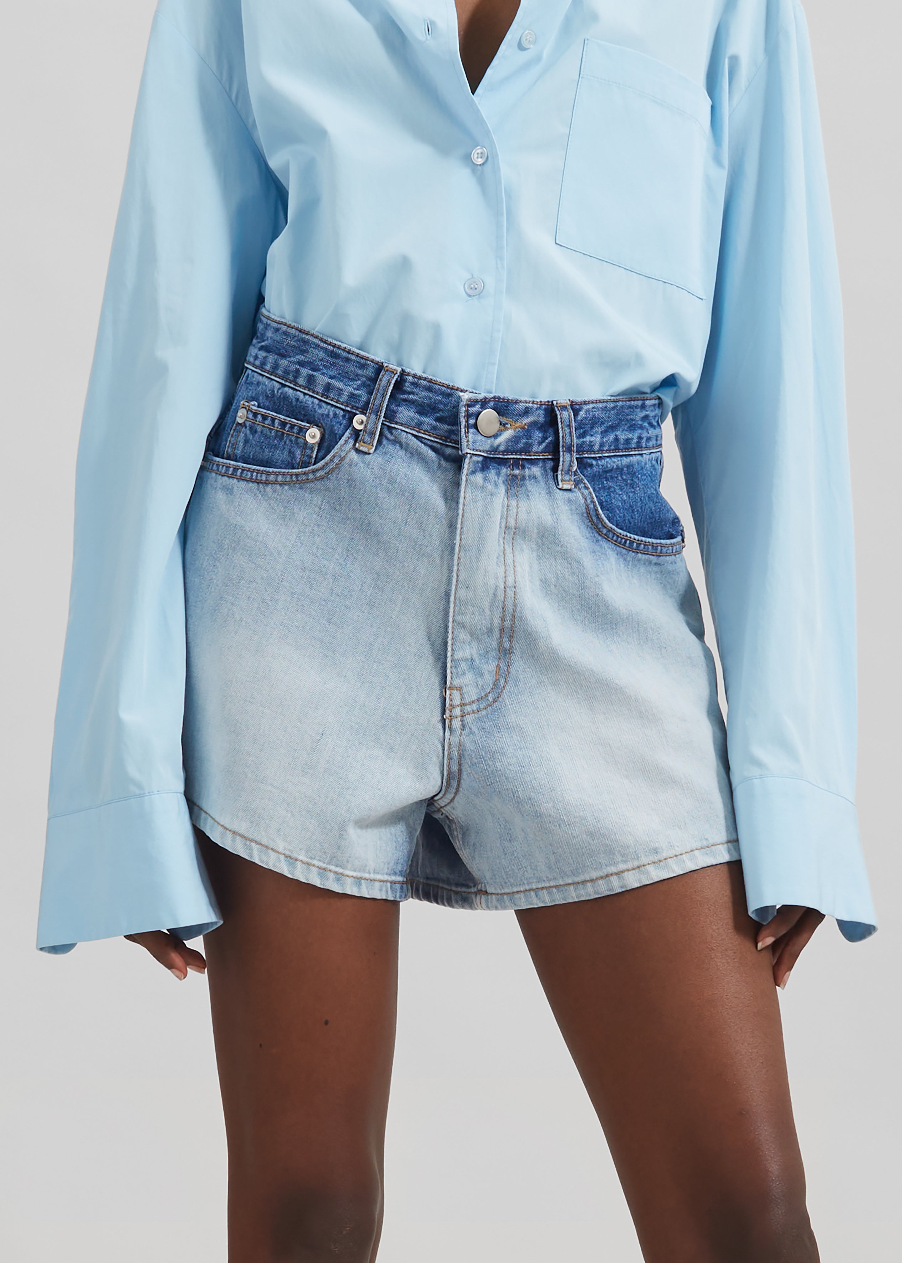 Melina Denim Shorts - Light Wash - 1