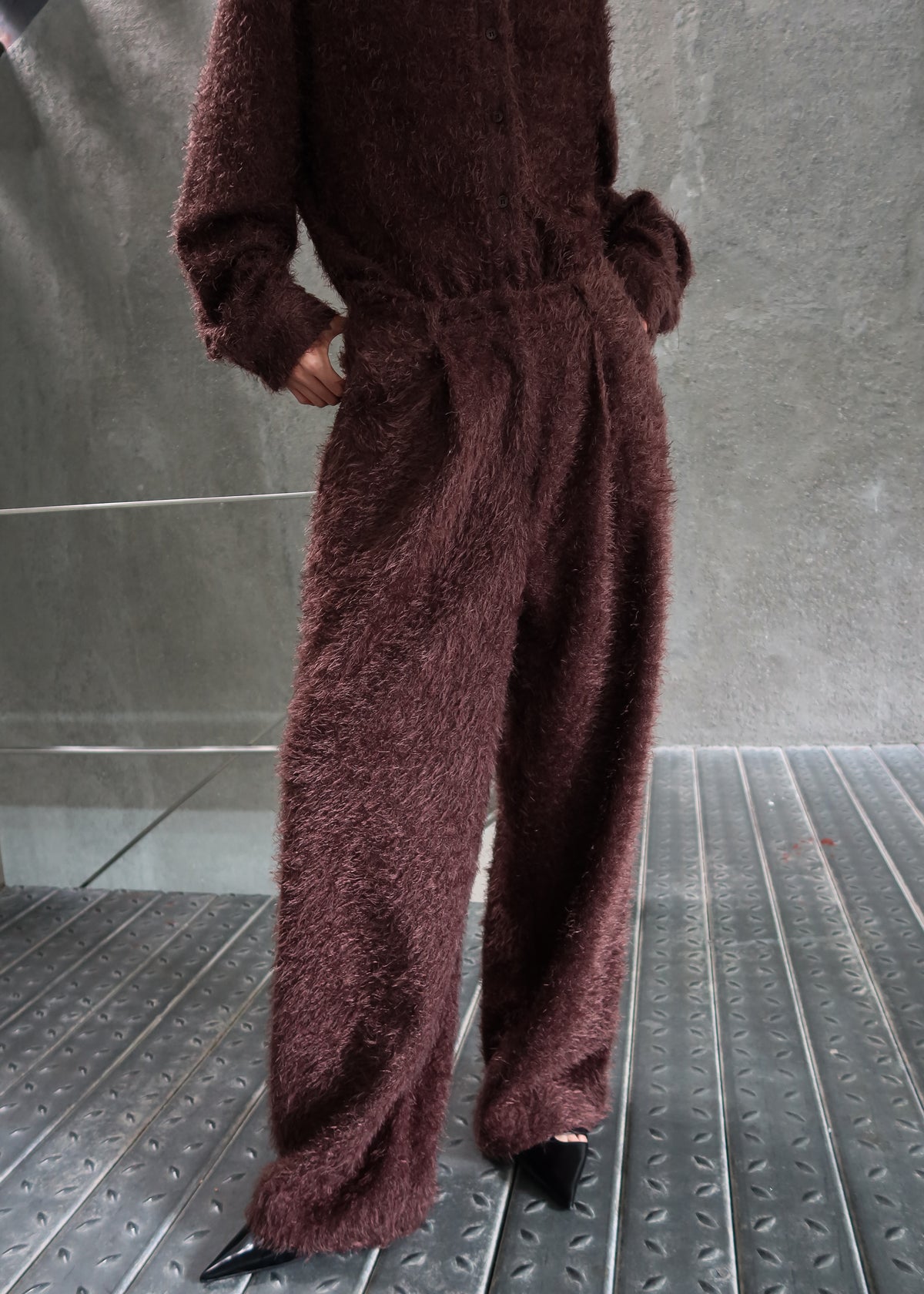 Melker Furry Pants - Mauve Brown - 11