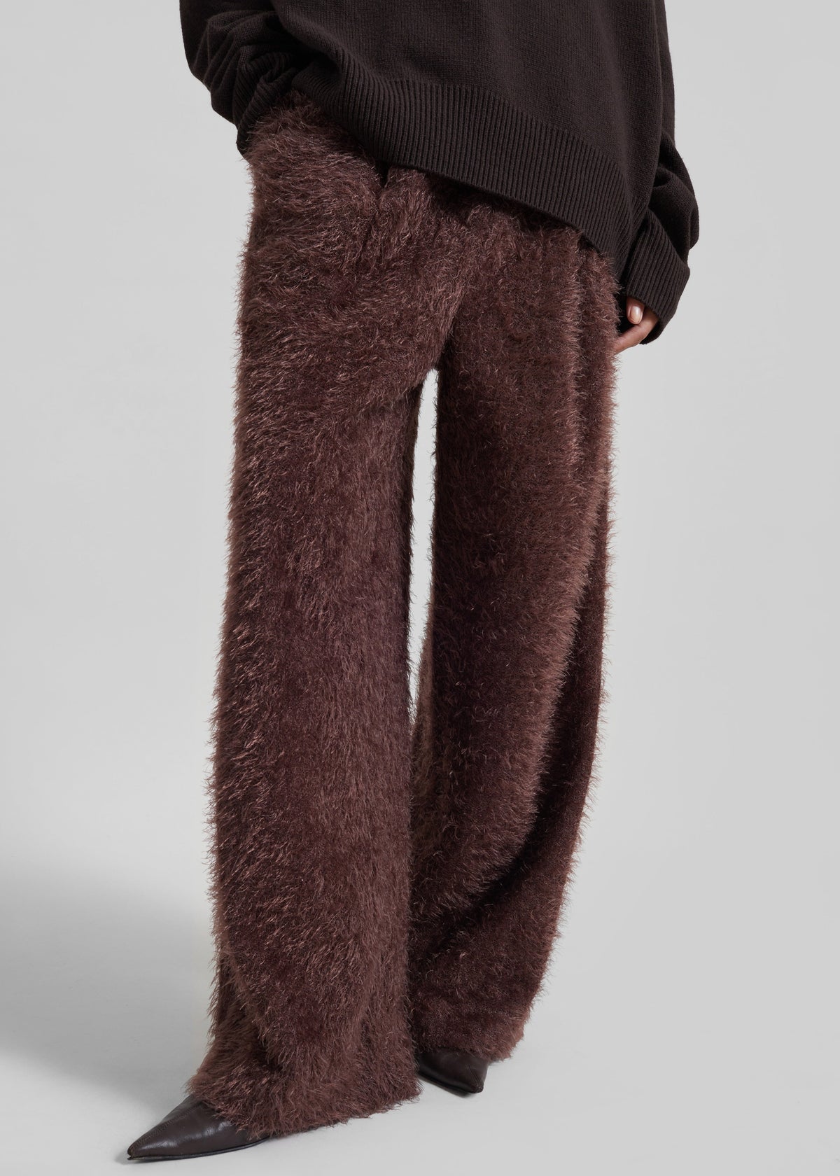 Melker Furry Pants - Mauve Brown - 5