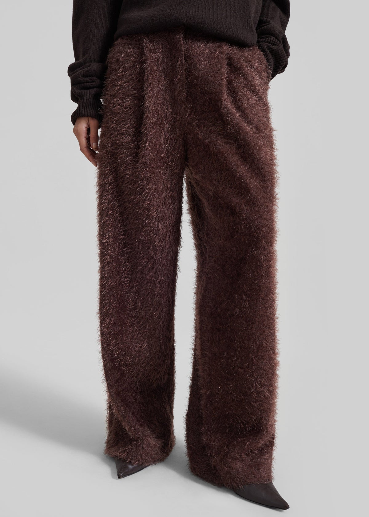 Melker Furry Pants - Mauve Brown - 2