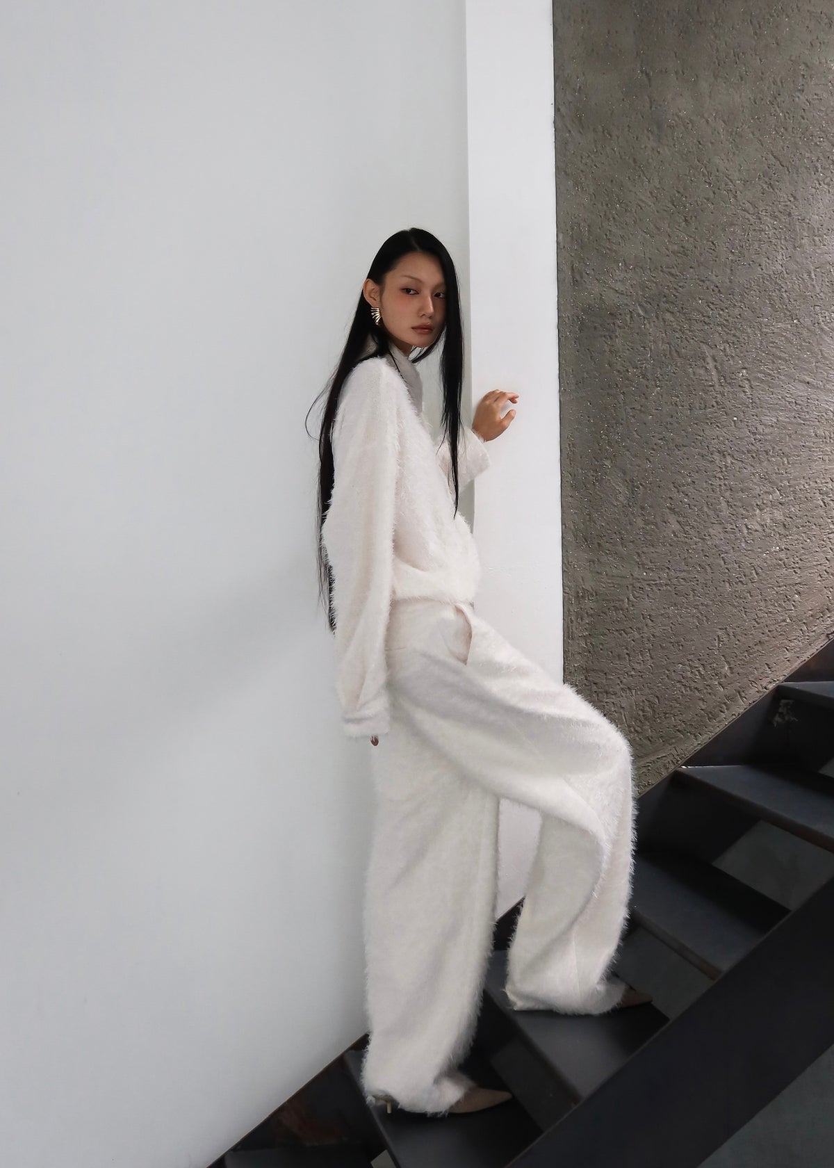 Melker Furry Pants - Off White - 8