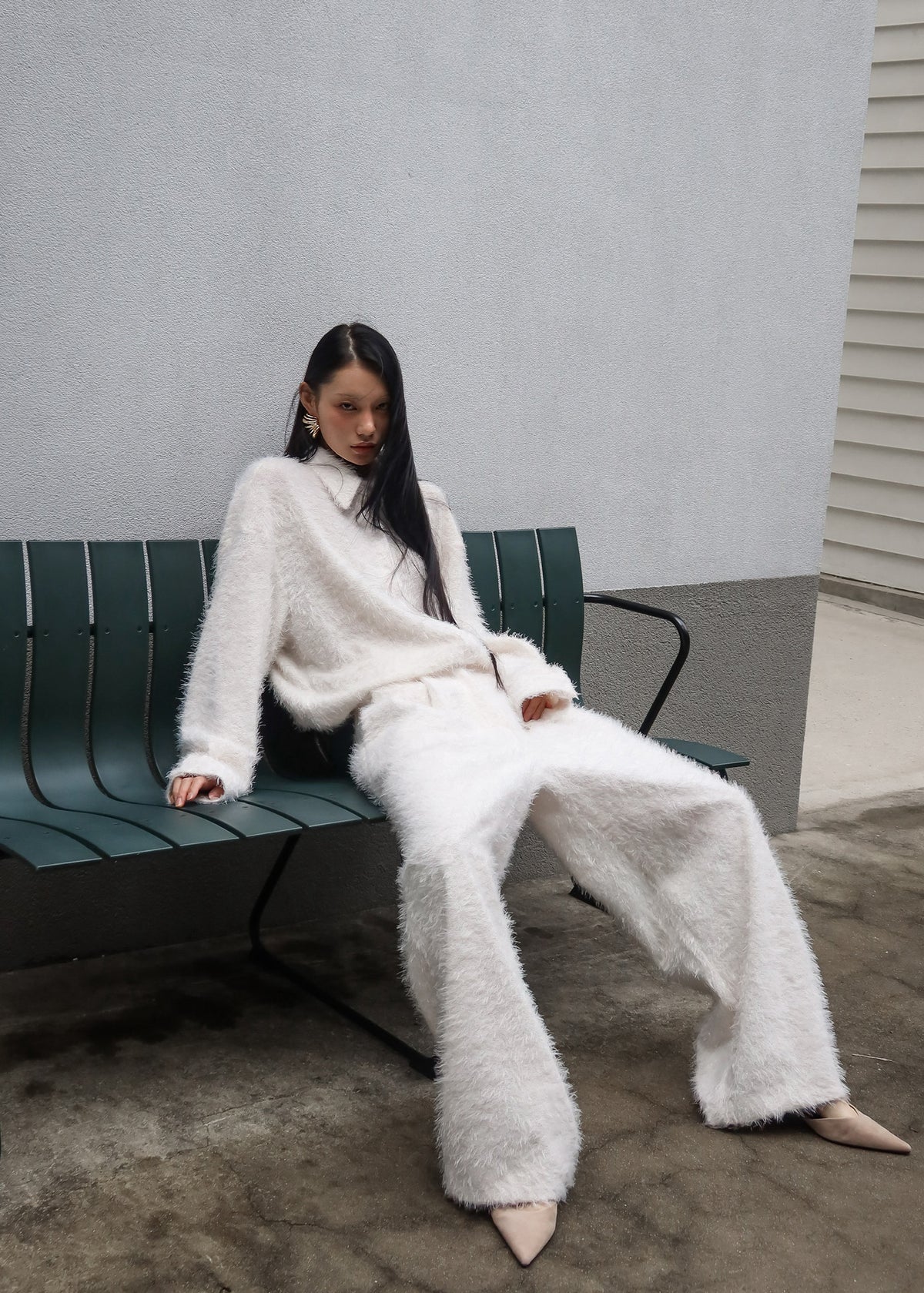 Melker Furry Pants - Off White - 2