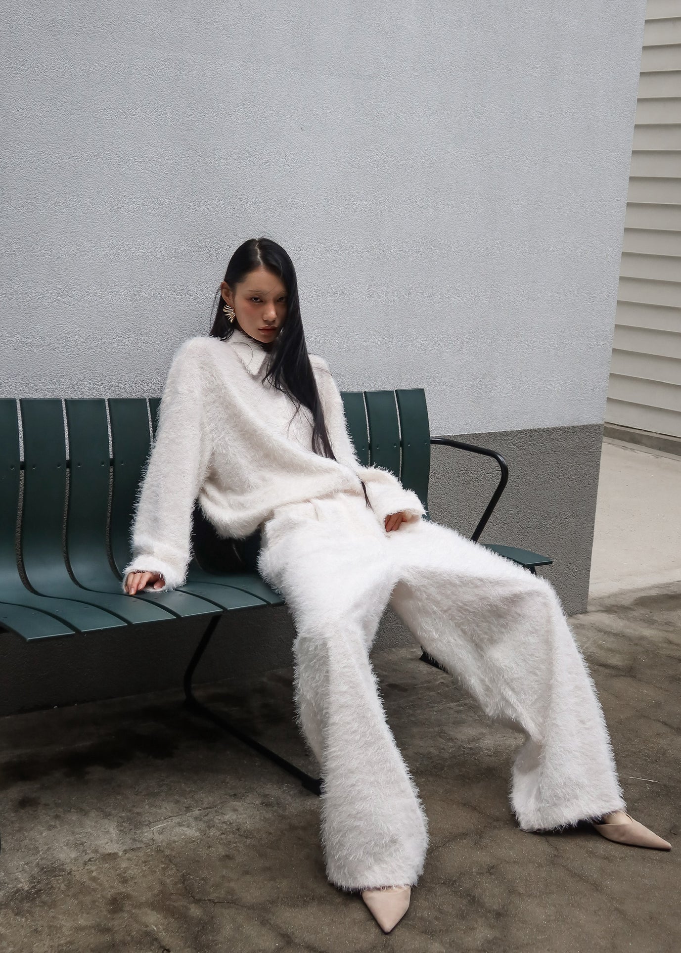 Melker Furry Pants - Off White - 2