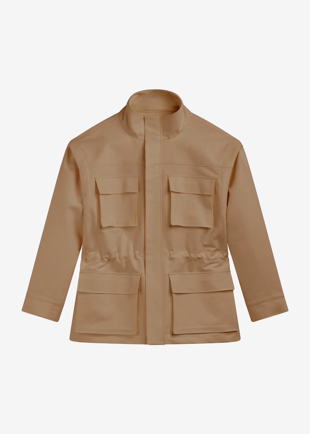 Melton Detachable Sleeve Cargo Jacket - Camel - 10