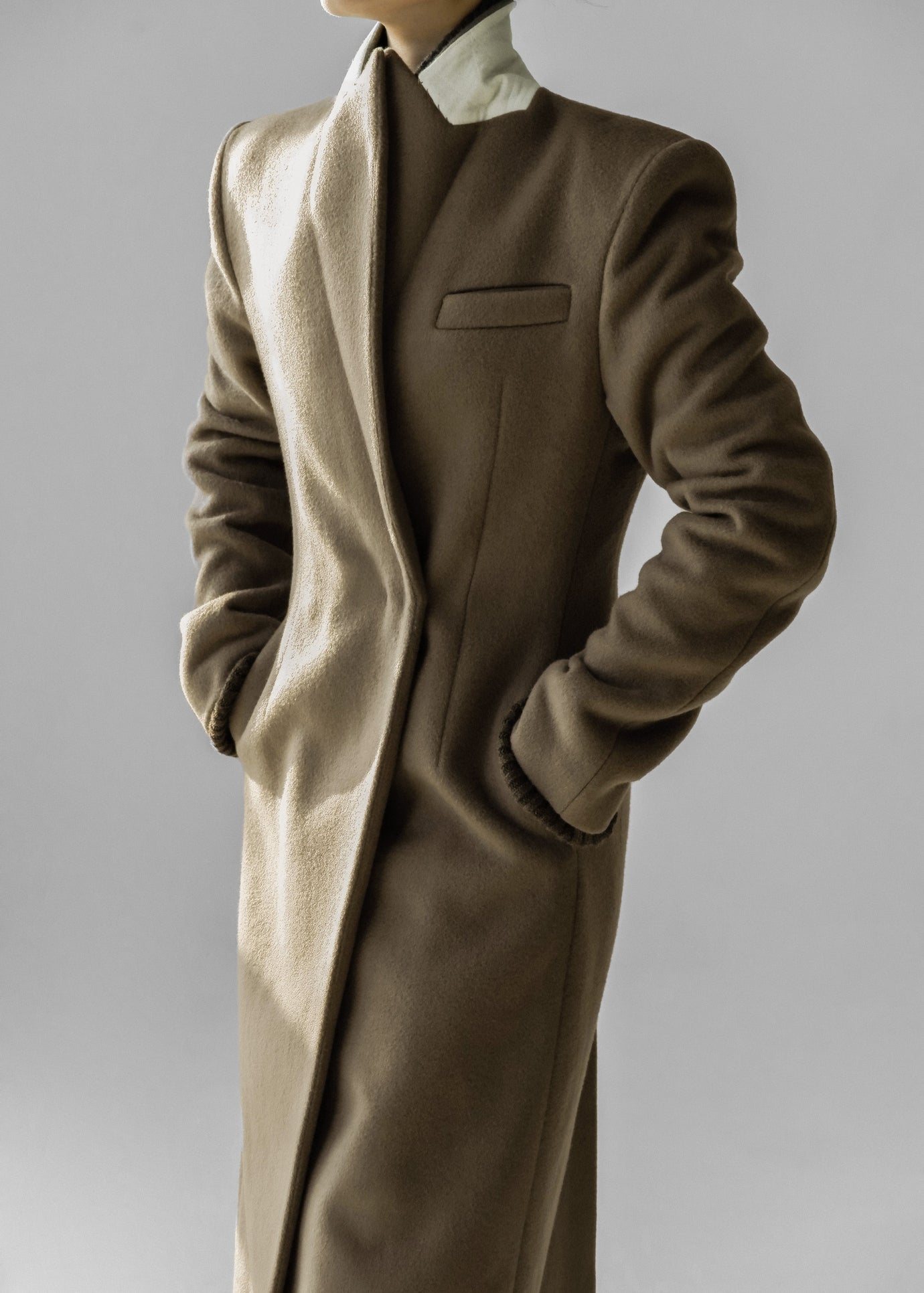 Melva Long Coat - Taupe - 1