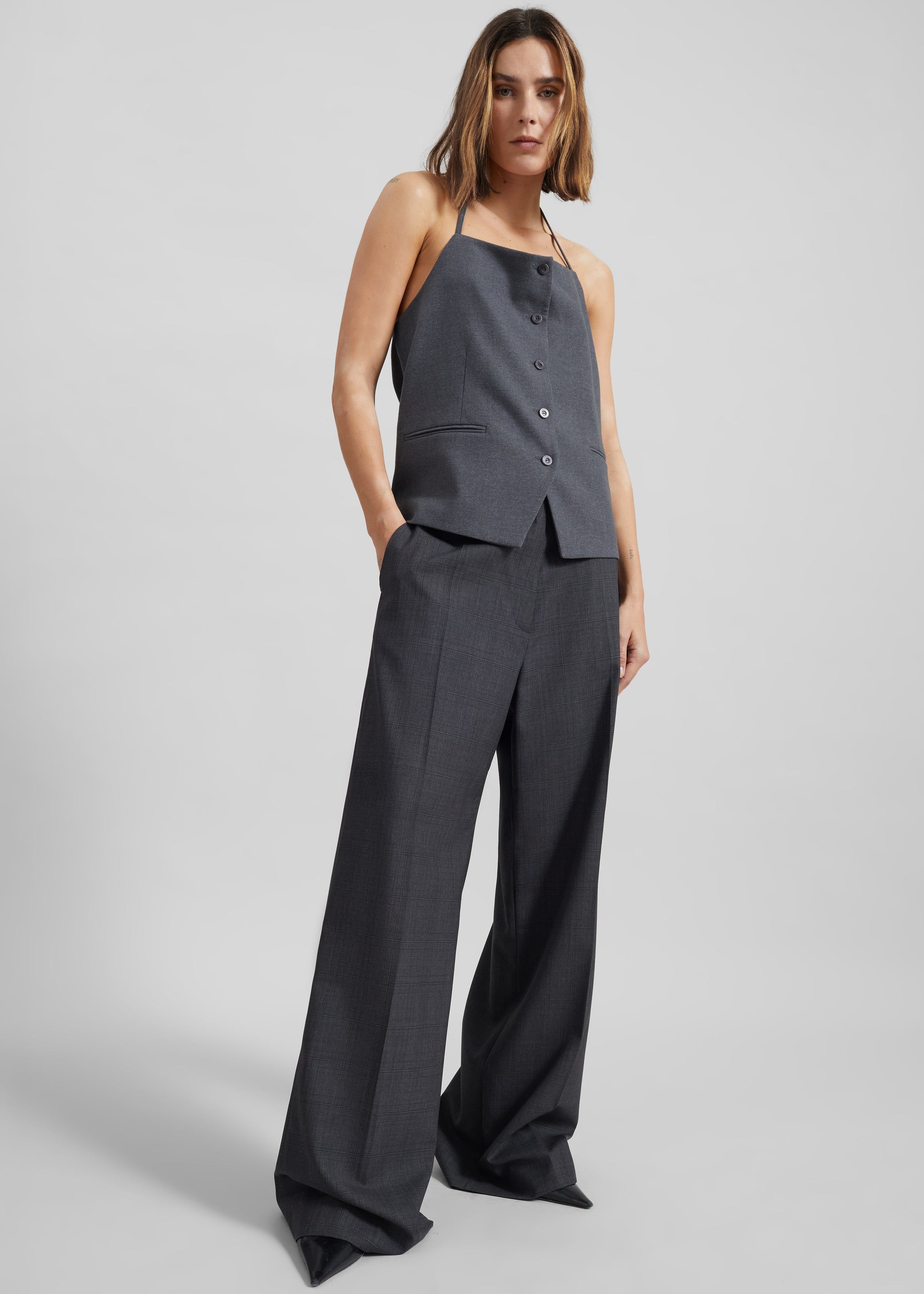 Shop the look image for Melwin Halter Vest - Grey