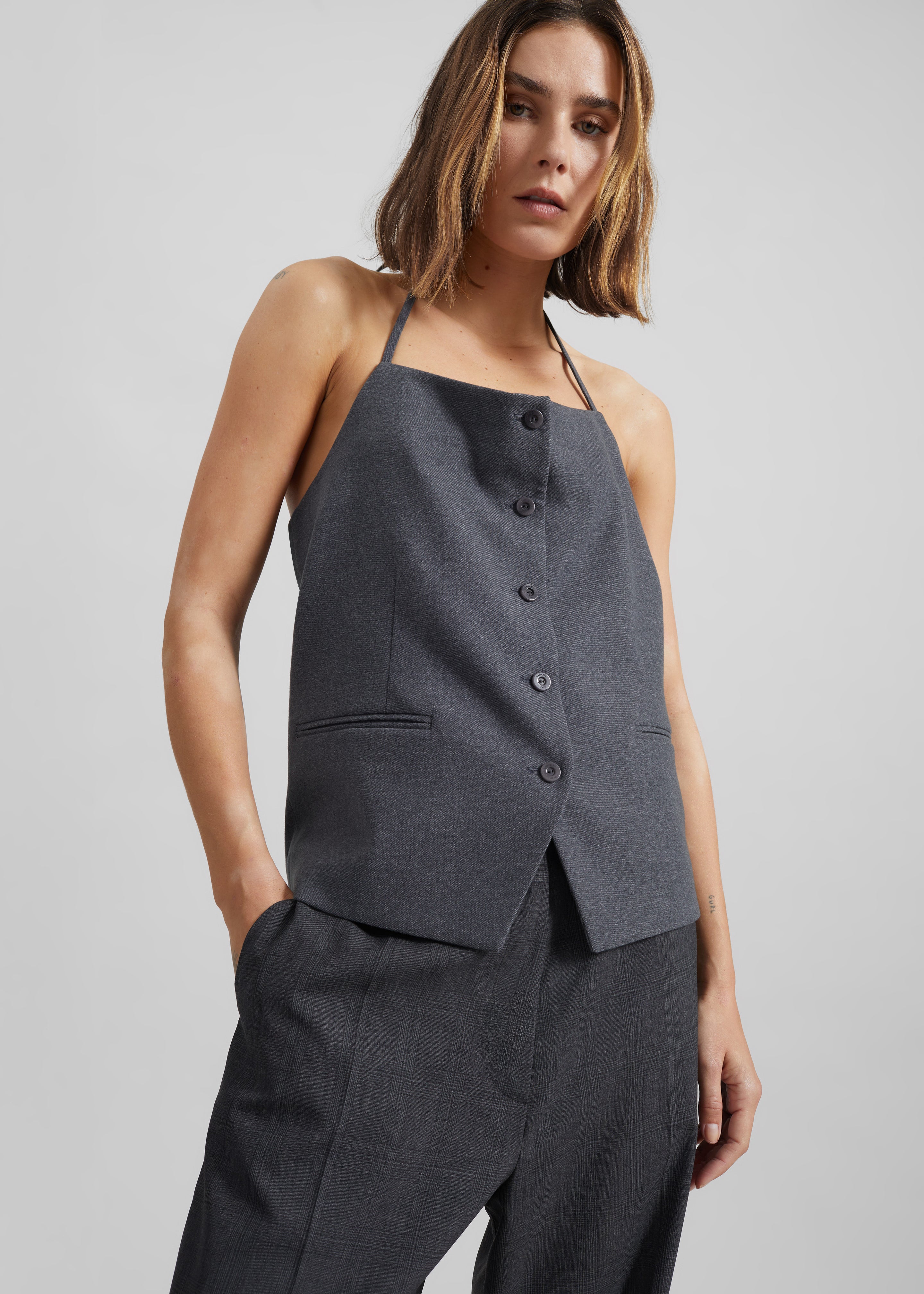 Melwin Halter Vest - Grey – The Frankie Shop Europe