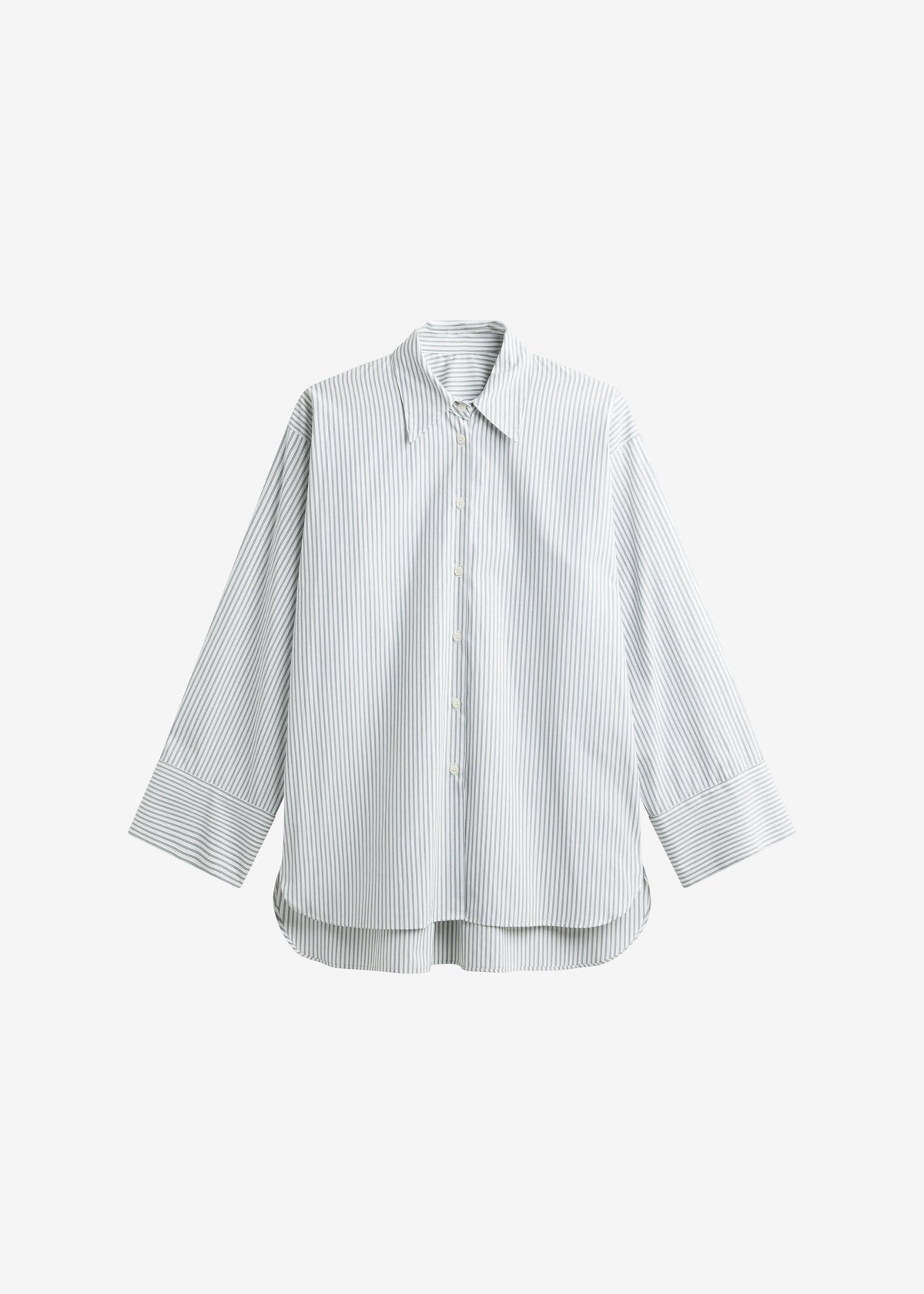 Menton Oversized Shirt - White/Blue Stripe - 7