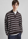 Meriel Polo Sweater - Brown/White Stripe