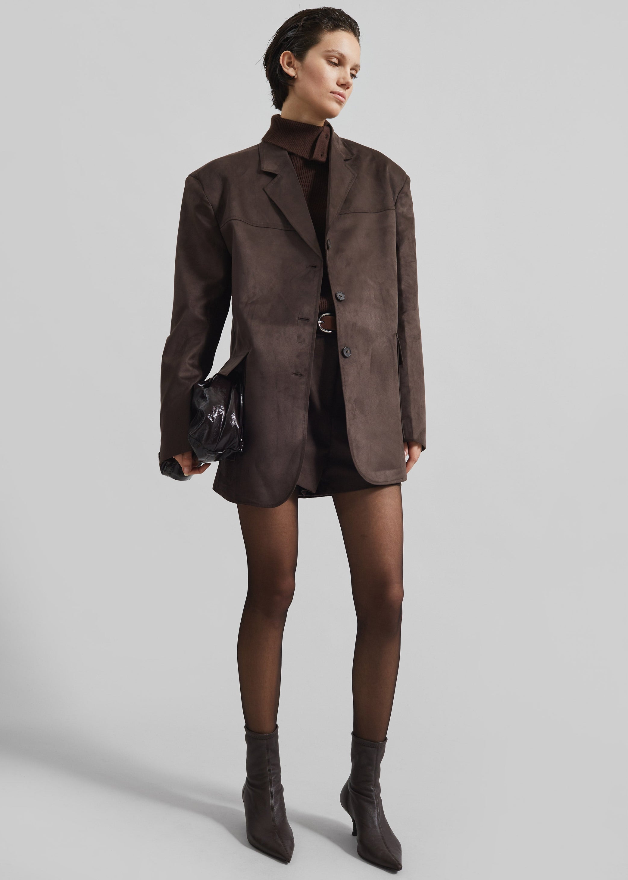 Shop the look image for Merida Faux Suede Shorts - Brown