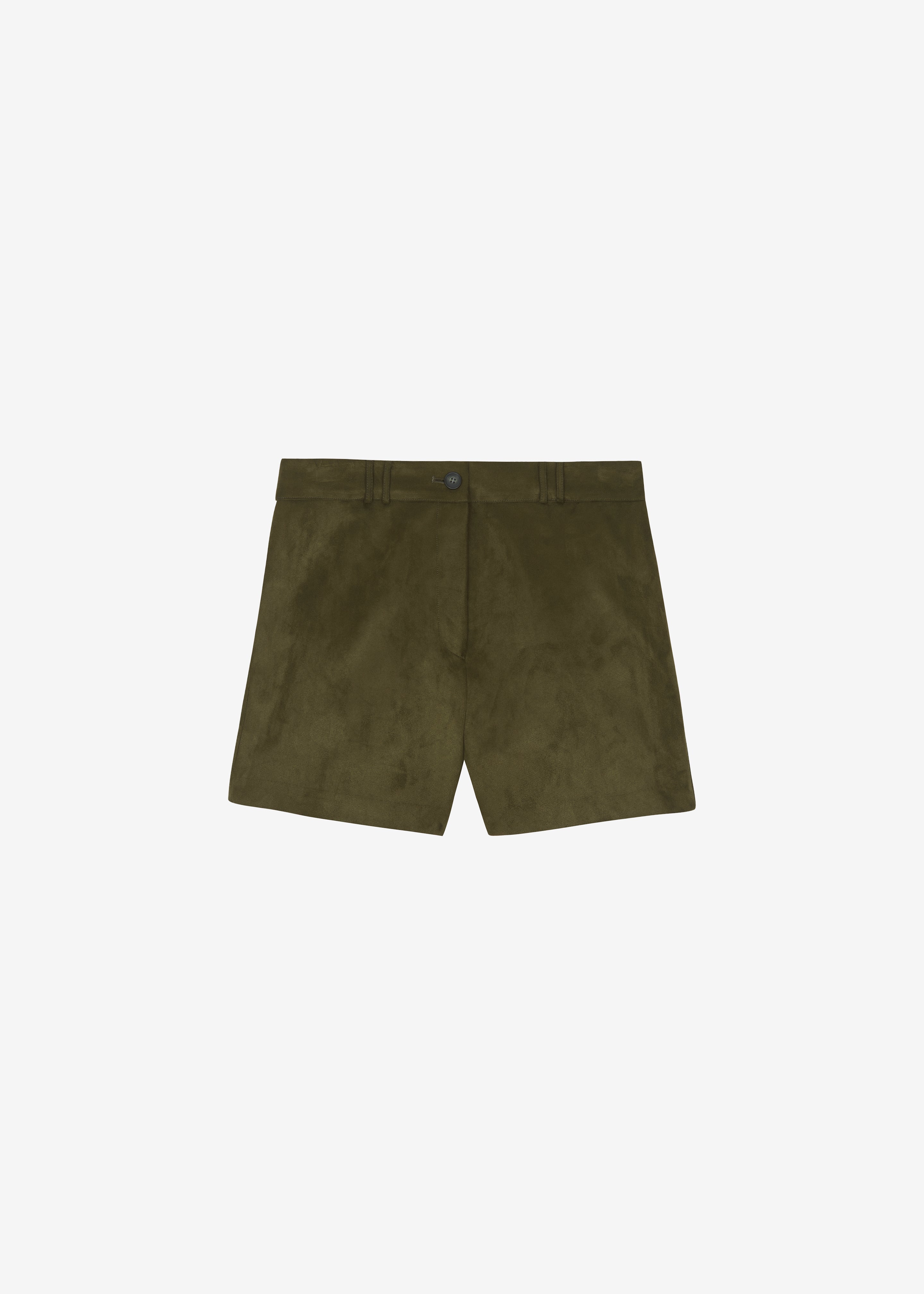 Merida Faux Suede Shorts - Khaki - 11