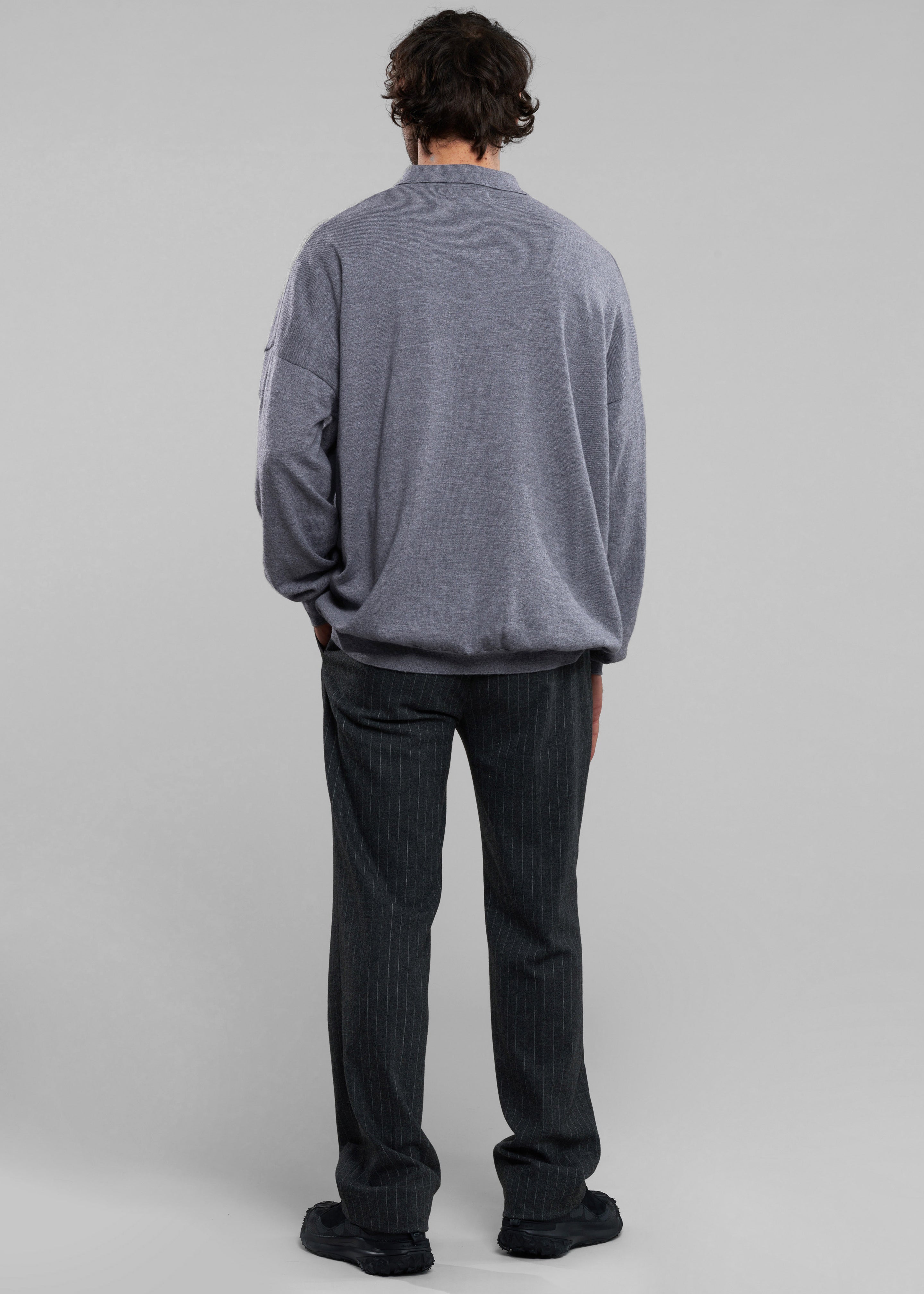 Meriel Wool Polo Sweater - Grey - 15