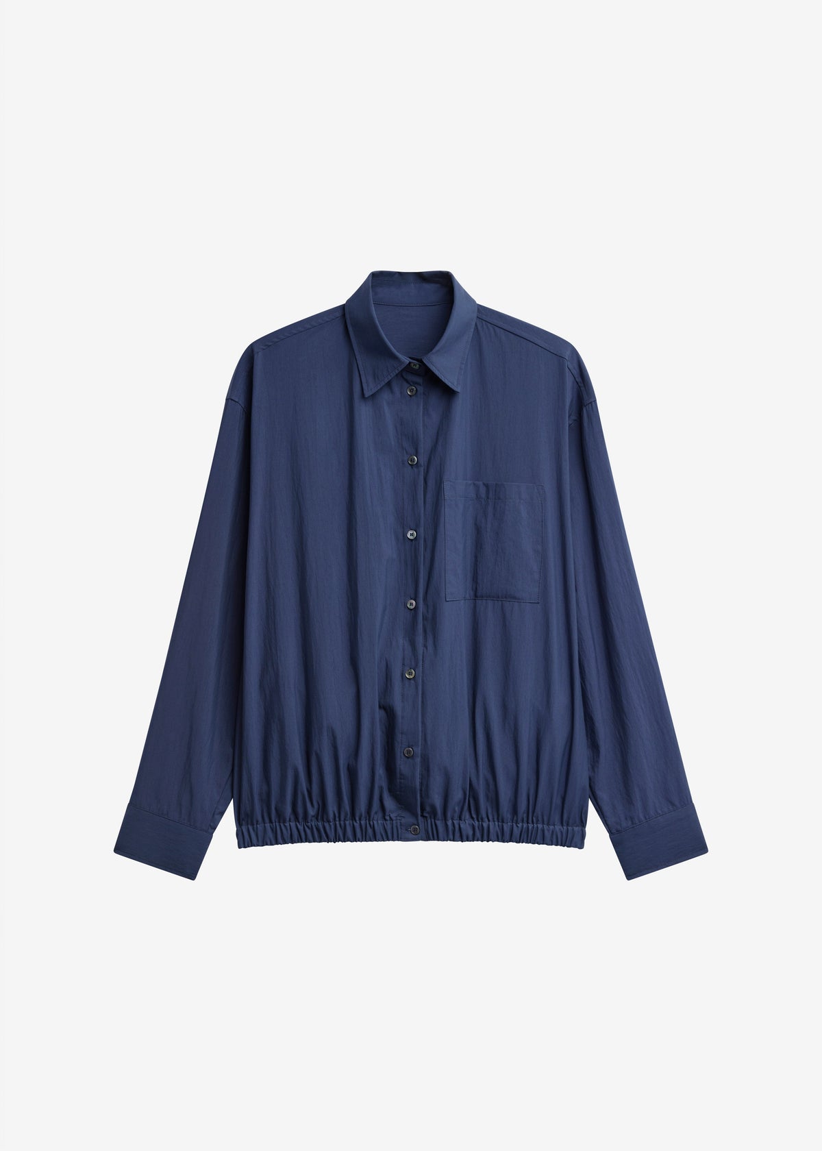 Mery Elastic Hem Shirt - Navy - 9