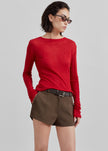 Mesa Sheer Long Sleeve Tee - Red