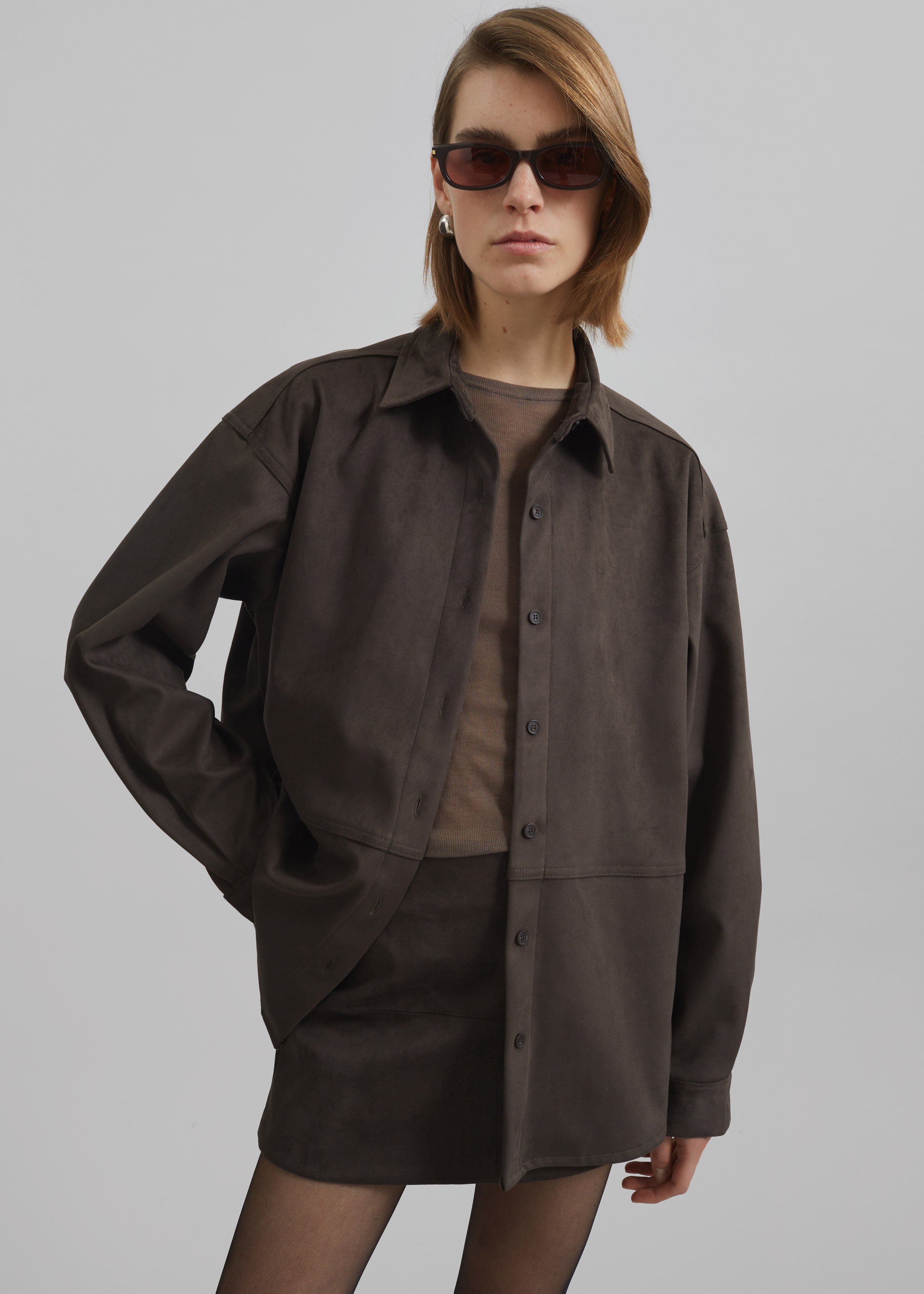 Mesa Sheer Long Sleeve Tee - Brown – The Frankie Shop Europe