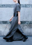 Meven Padded Maxi Dress - Dark Grey Melange
