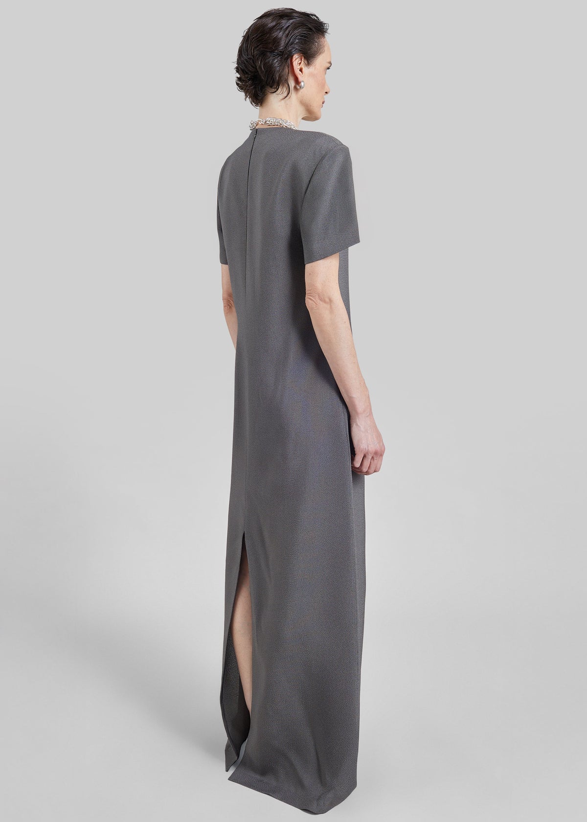 Meven Padded Maxi Dress - Dark Grey Melange