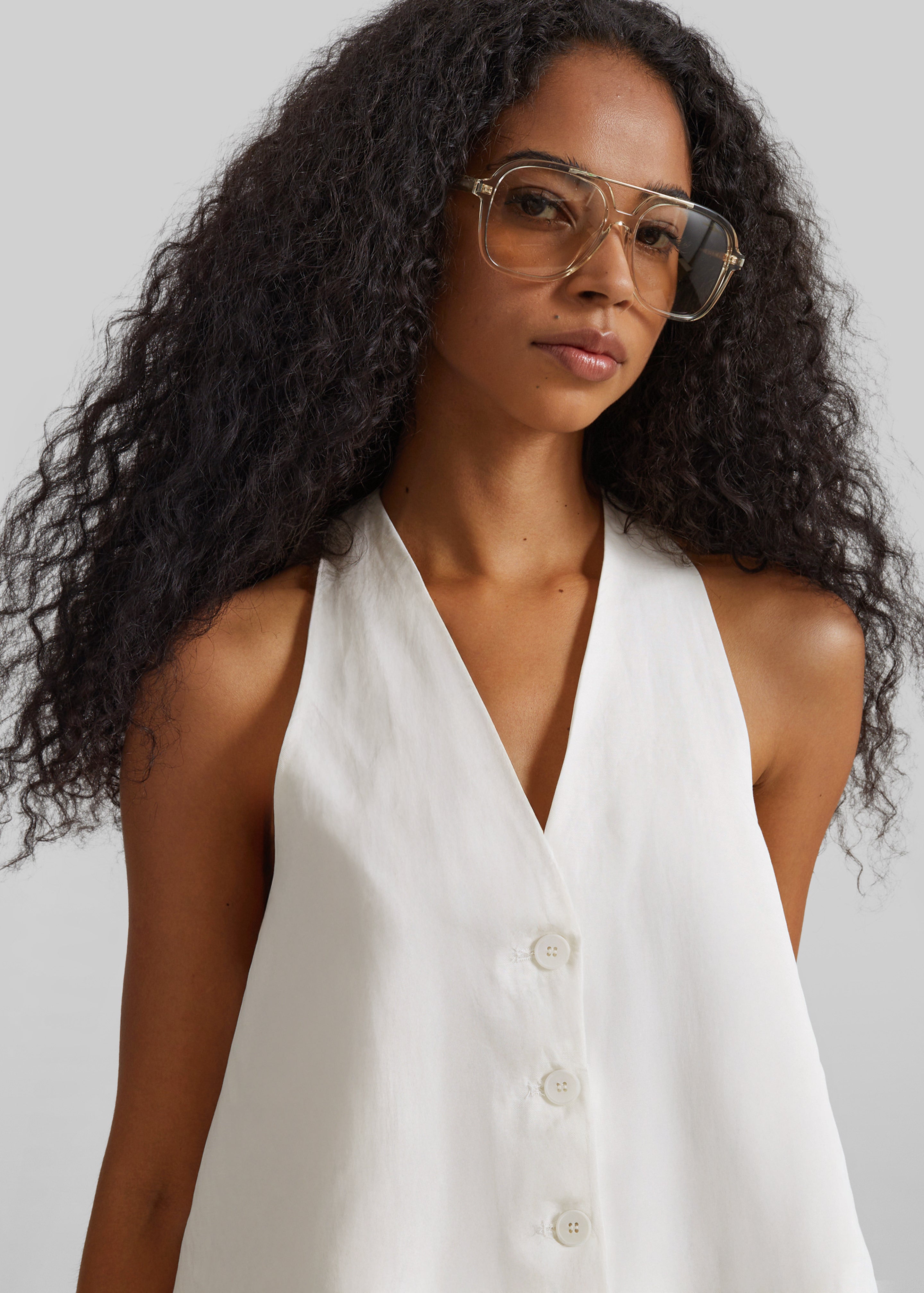 Miglia Linen Trapeze Vest - Ivory – The Frankie Shop Europe