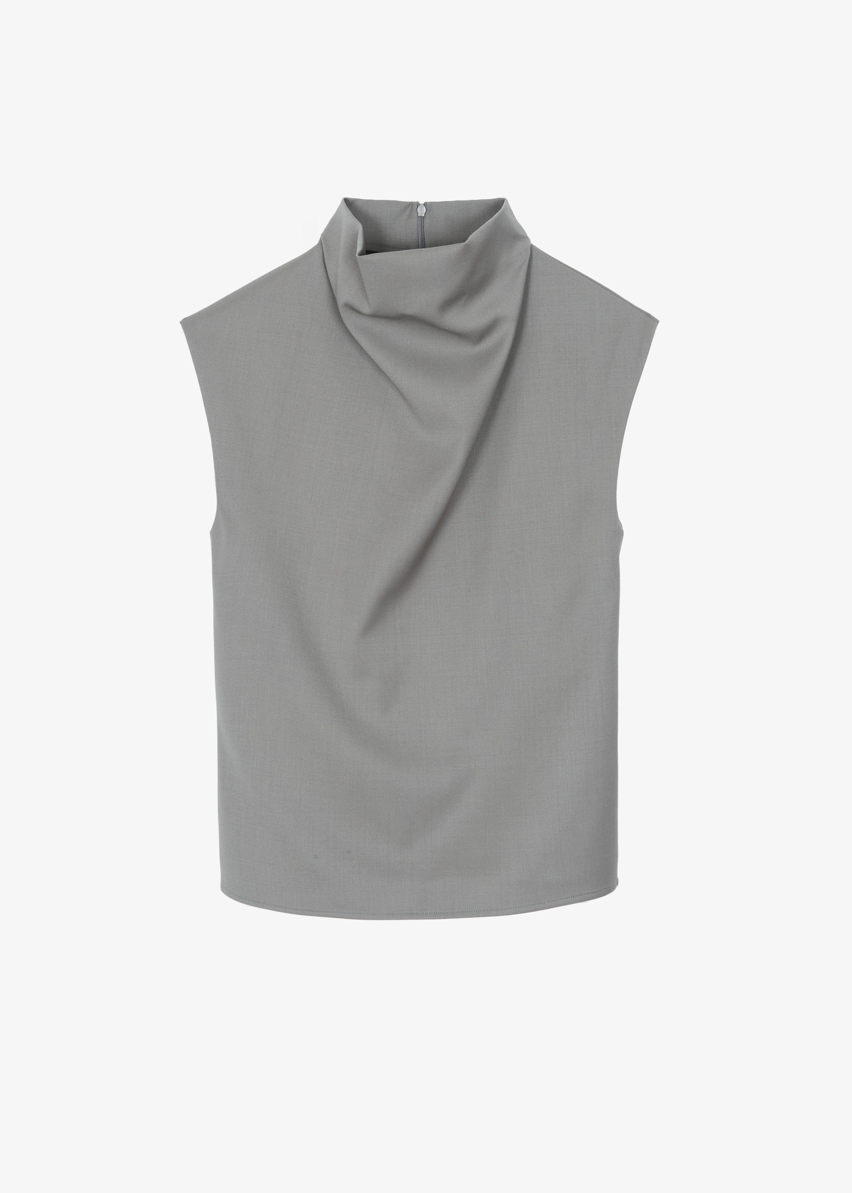 Mijas Mock Neck Top - Grey - 7