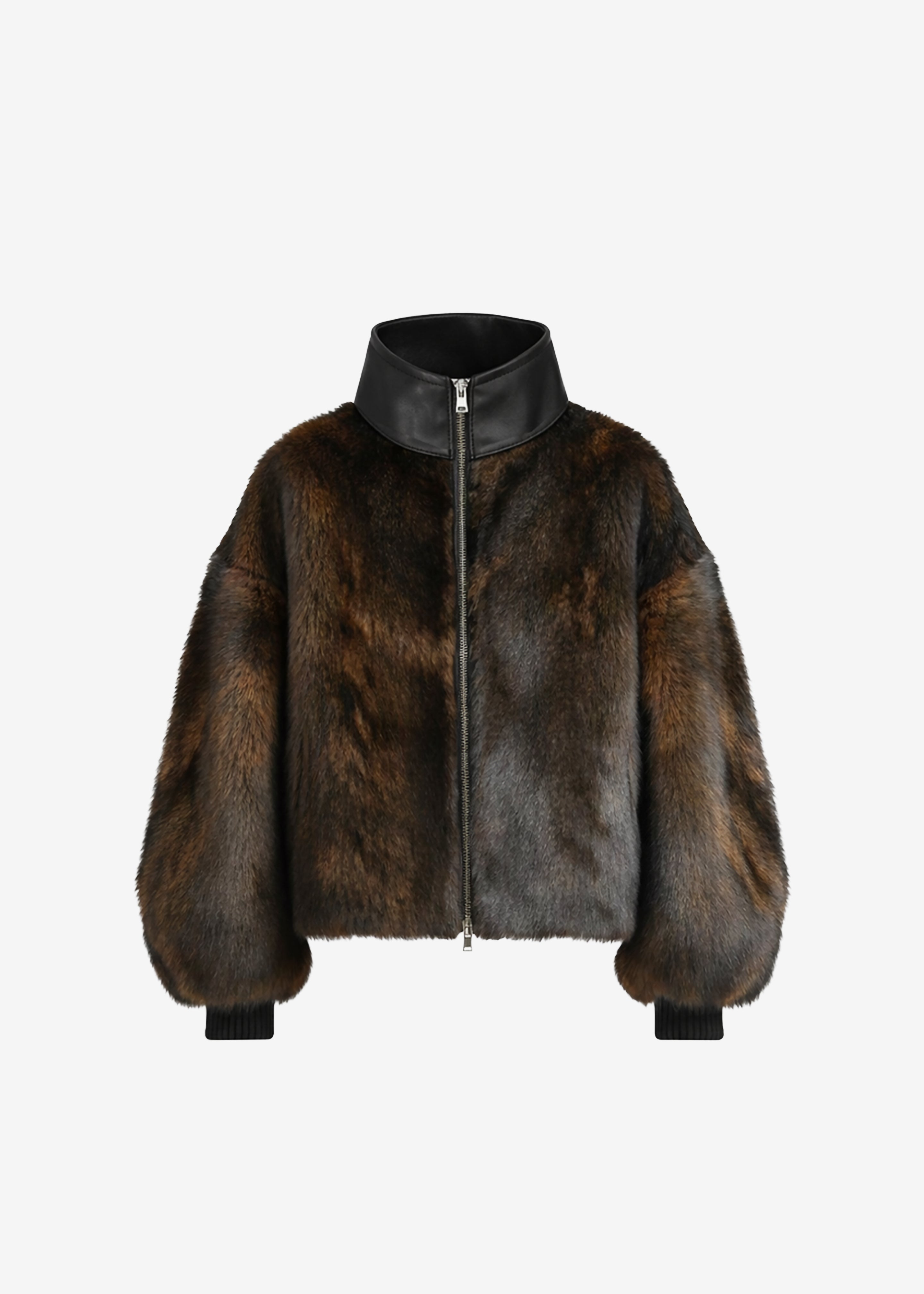 Milano Fur Bomber Jacket - Dark Brown - 6