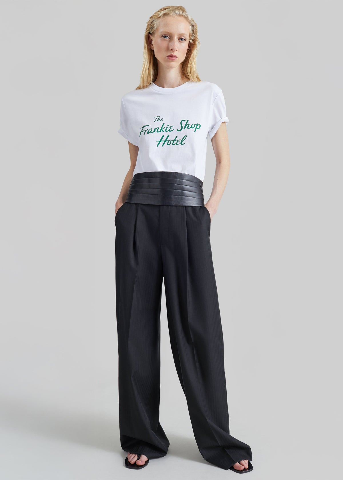 Pantaloni sartoriali Milena a motivo chevron - Nero