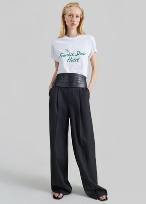 Pantaloni sartoriali Milena a motivo chevron - Nero