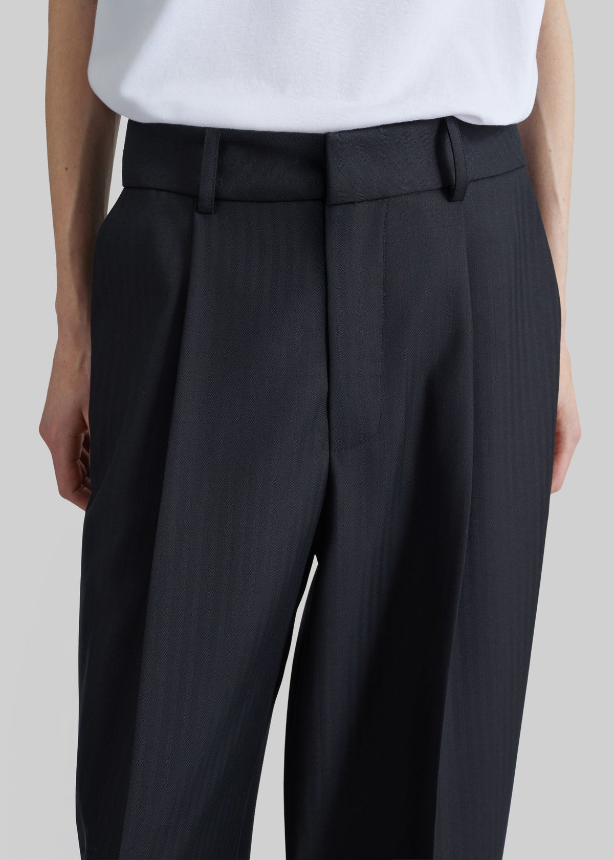 Pantaloni sartoriali Milena a motivo chevron - Nero