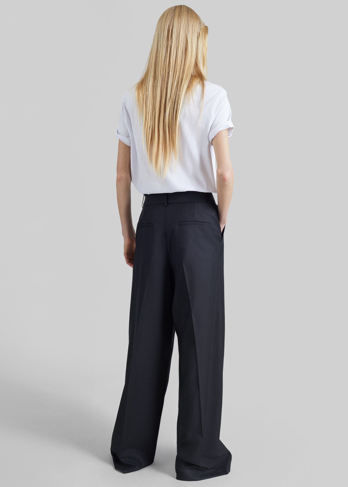 Pantaloni sartoriali Milena a motivo chevron - Nero