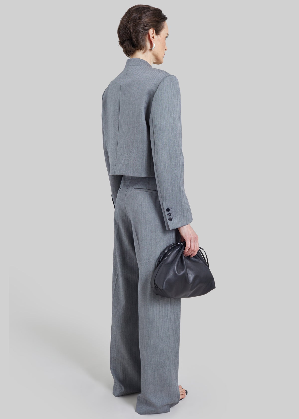 Pantaloni sartoriali Milena a motivo chevron - Grigio