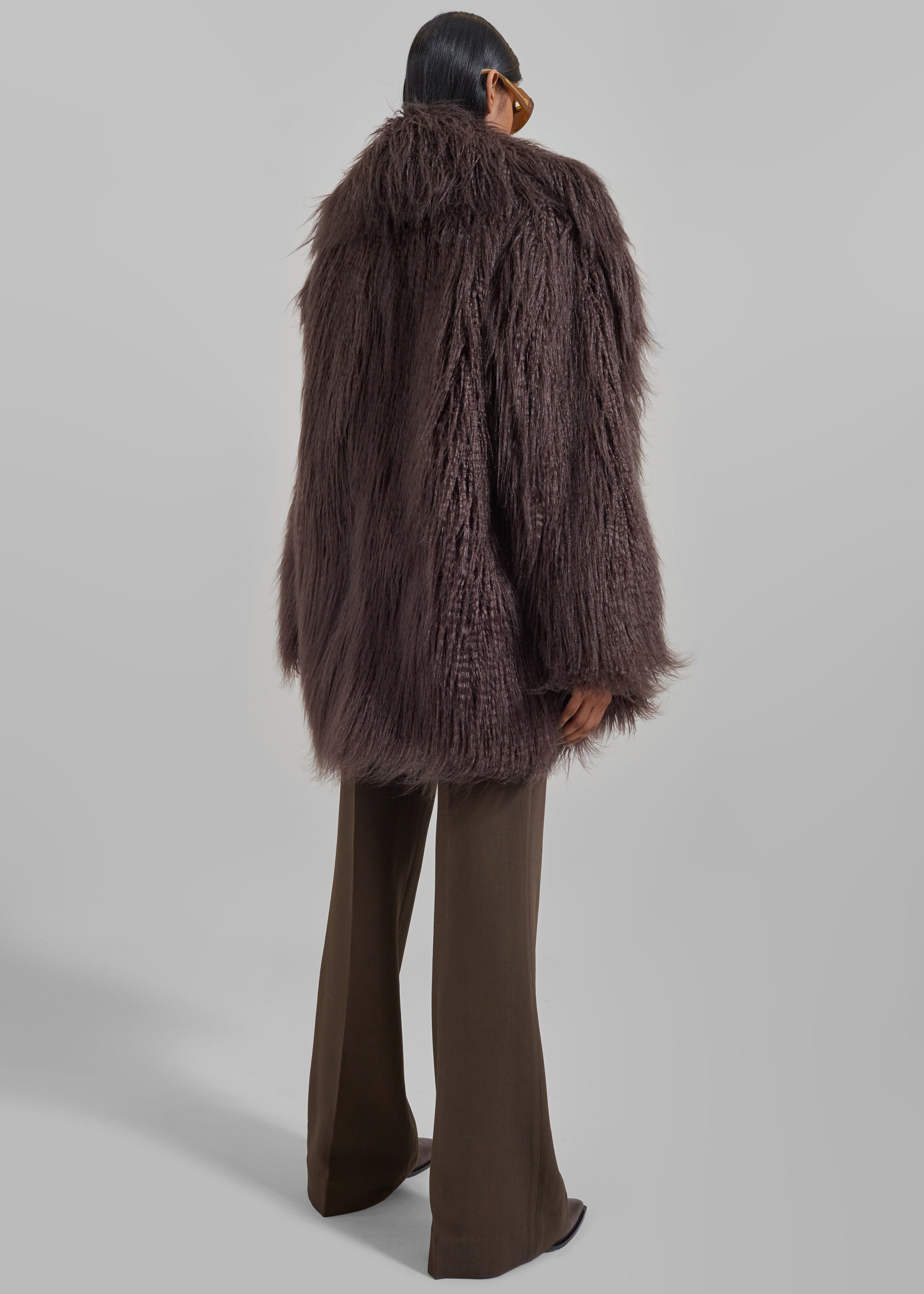 Miley Faux Fur Jacket - Brown - 7