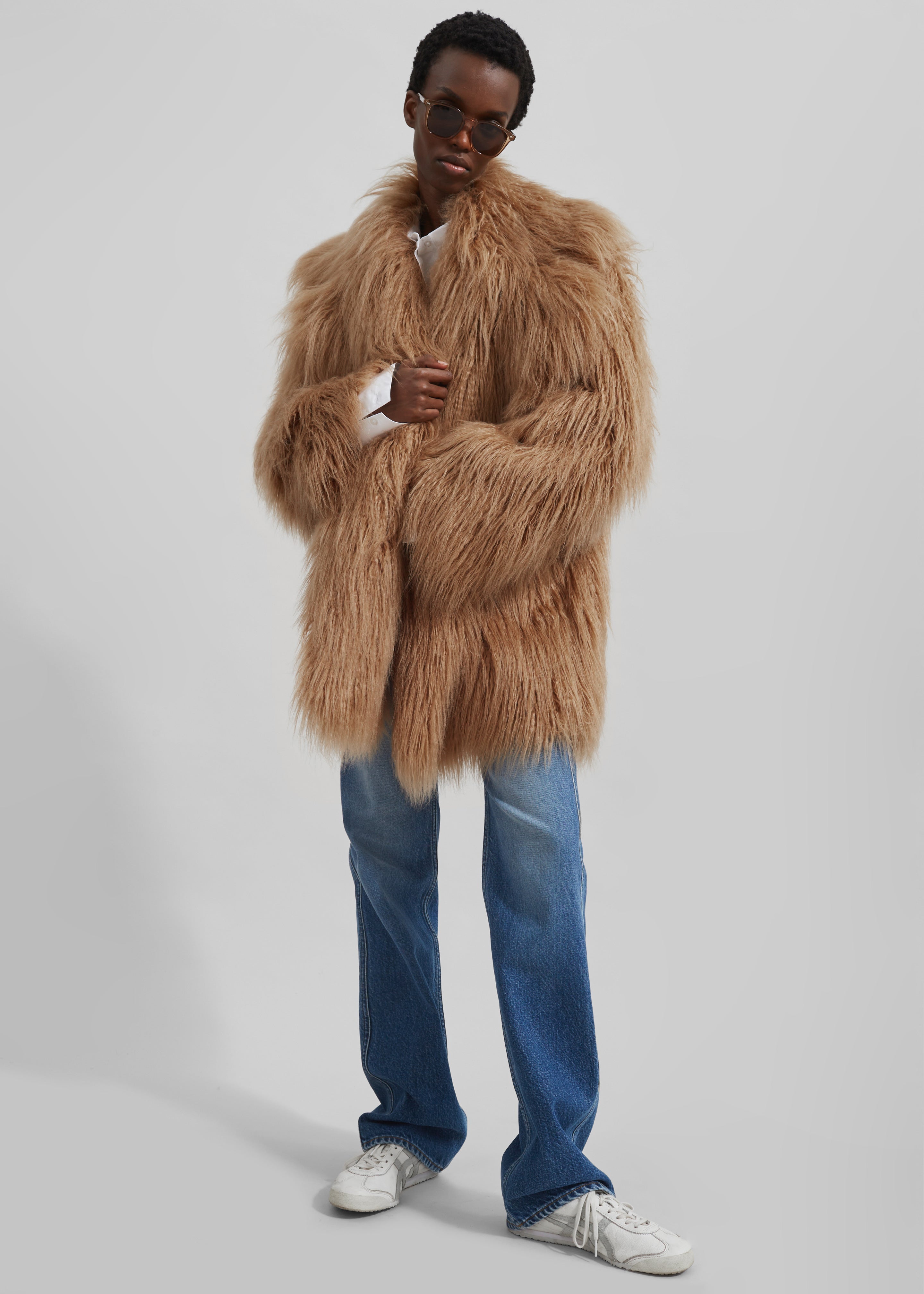 Miley Faux Fur Jacket - Camel - 9