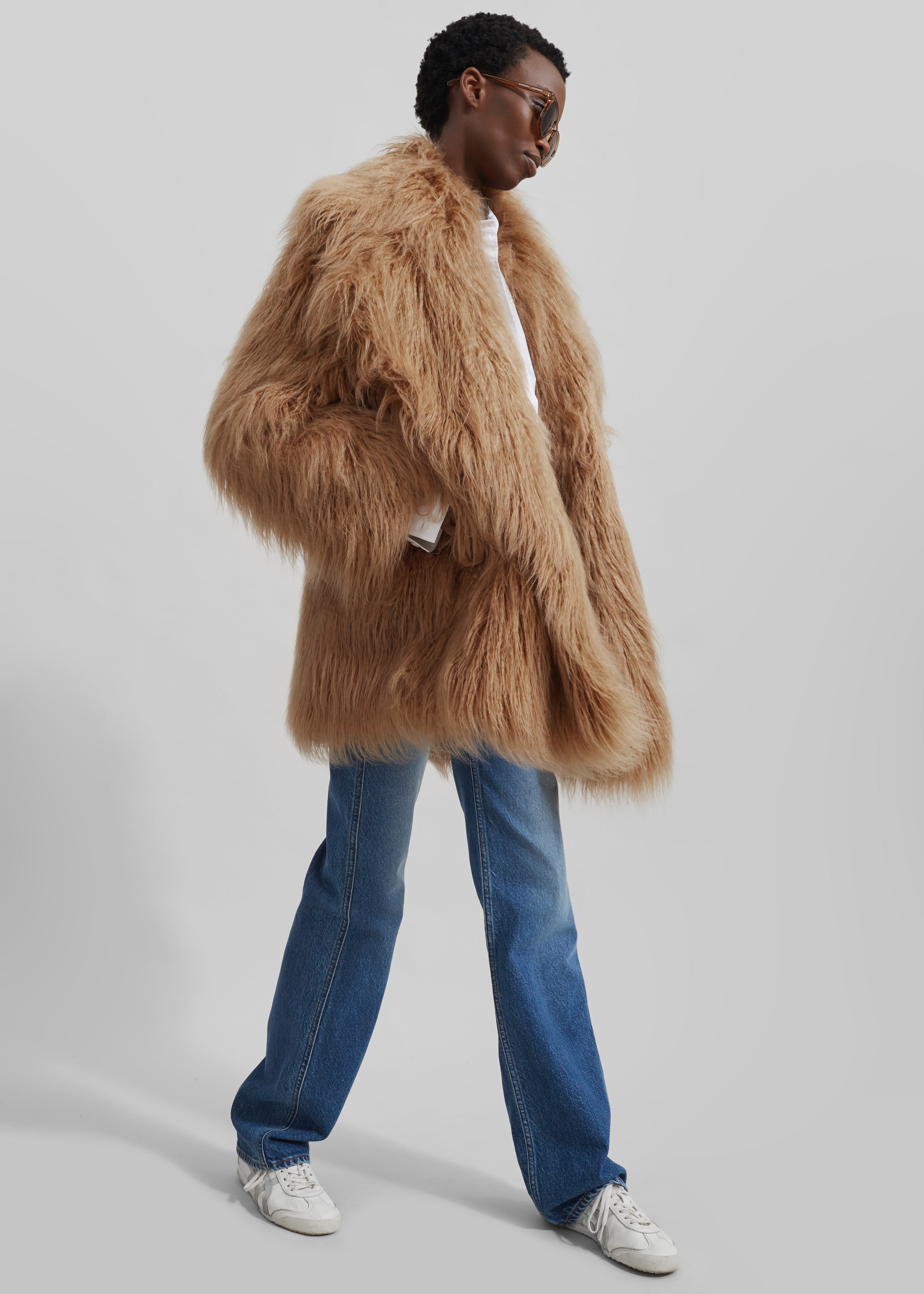 Lamb Fur Collar offers Slim Short Jean Jacket W