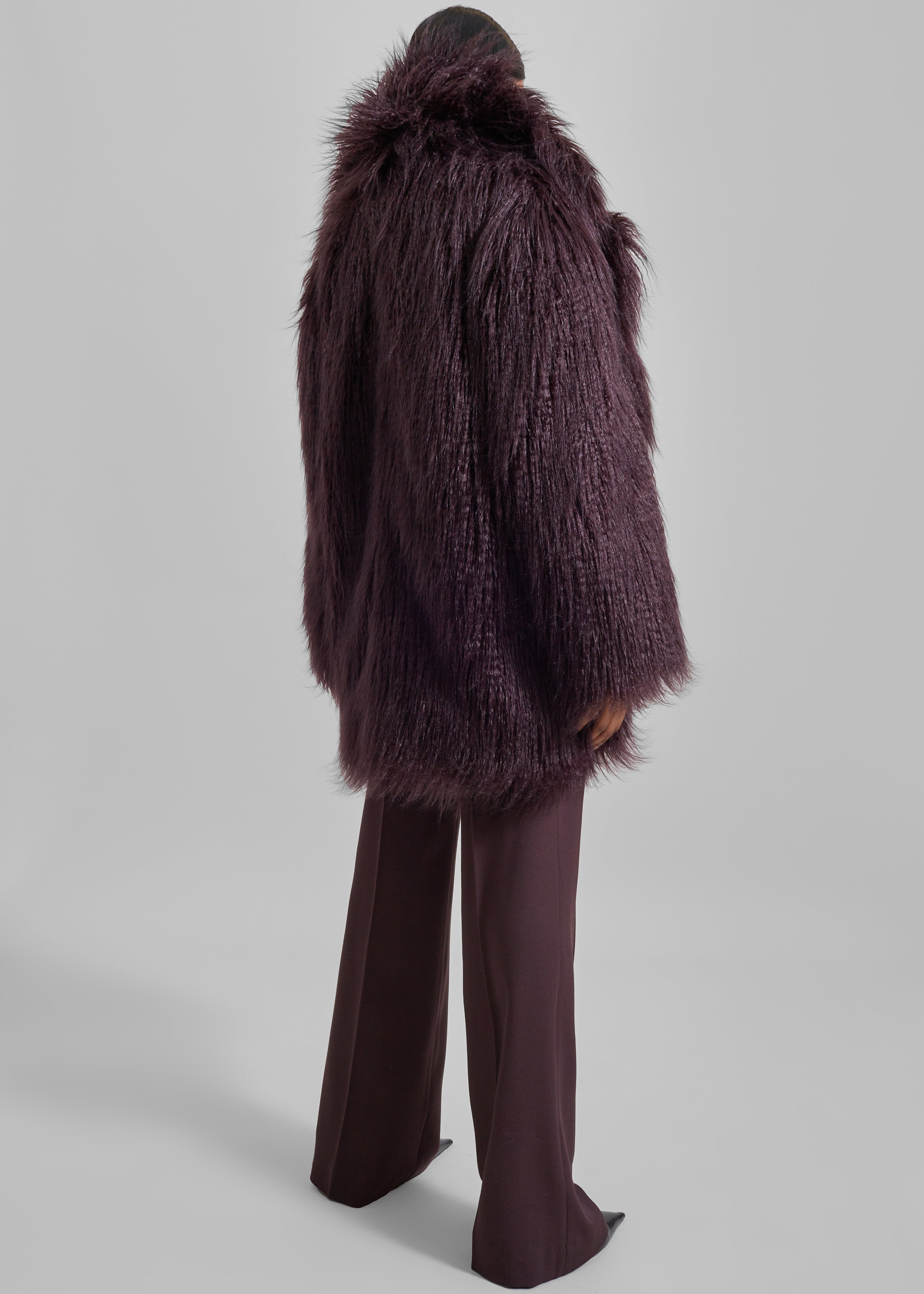 Miley Faux Fur Jacket Dark Plum