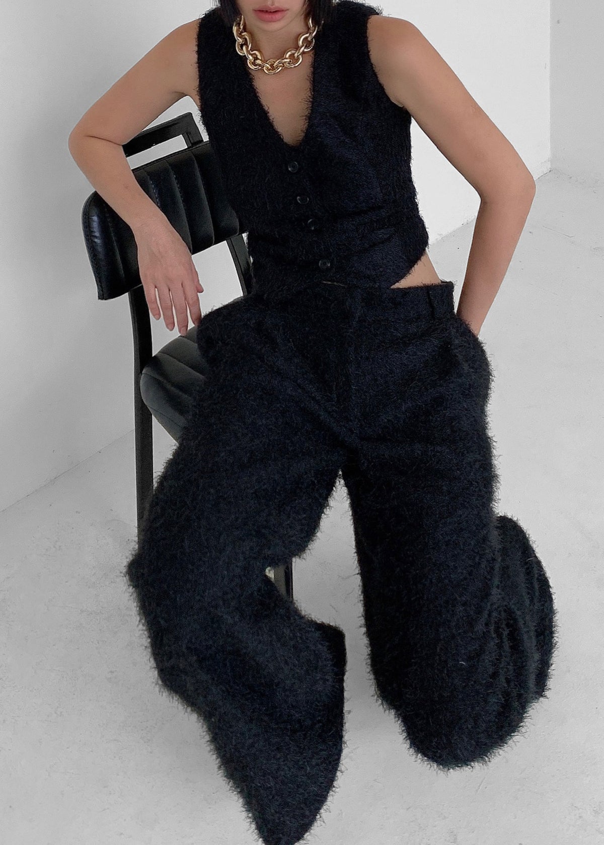Millie Fluffy Pants - Black - 11