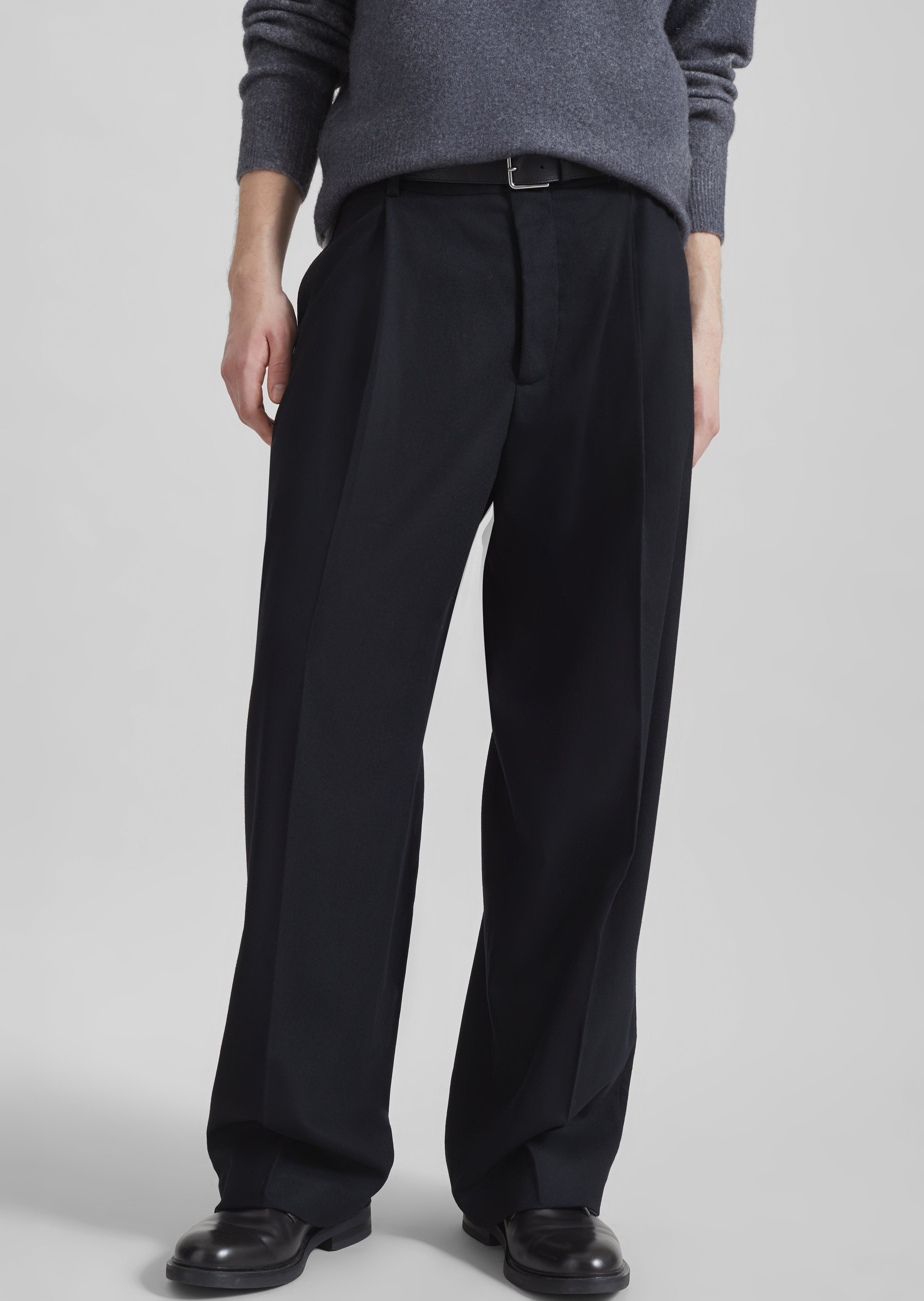 Milton Flannel Trousers - Black - 2