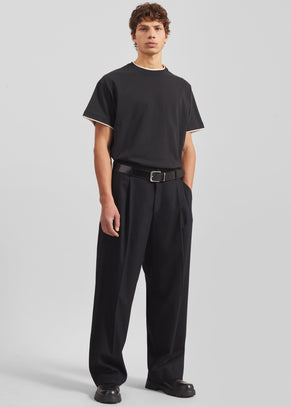 Milton Flannel Trousers - Black