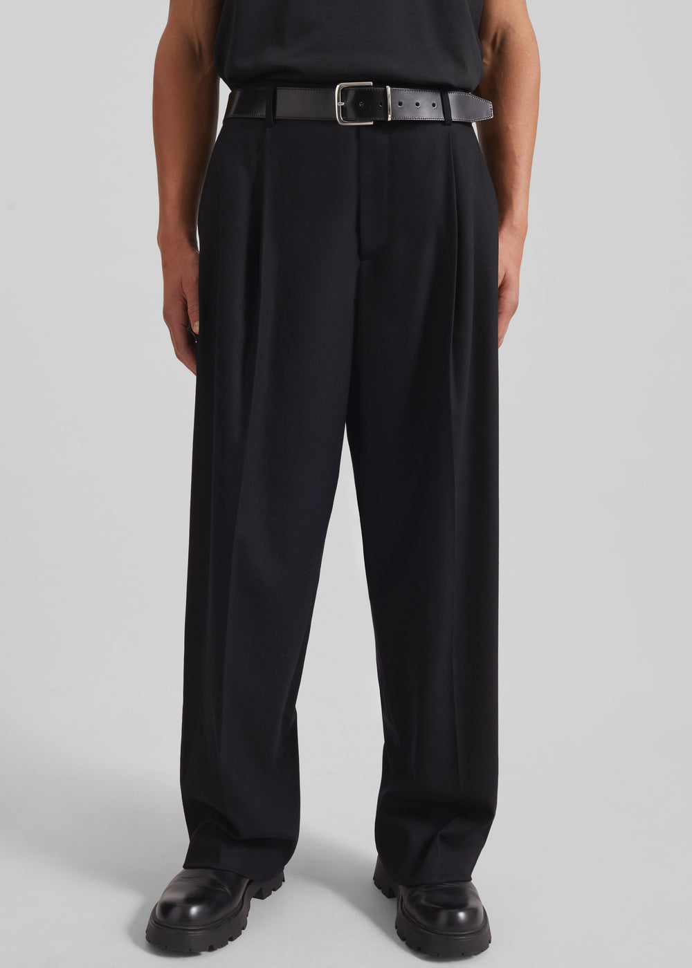 Milton Flannel Trousers - Black - 1