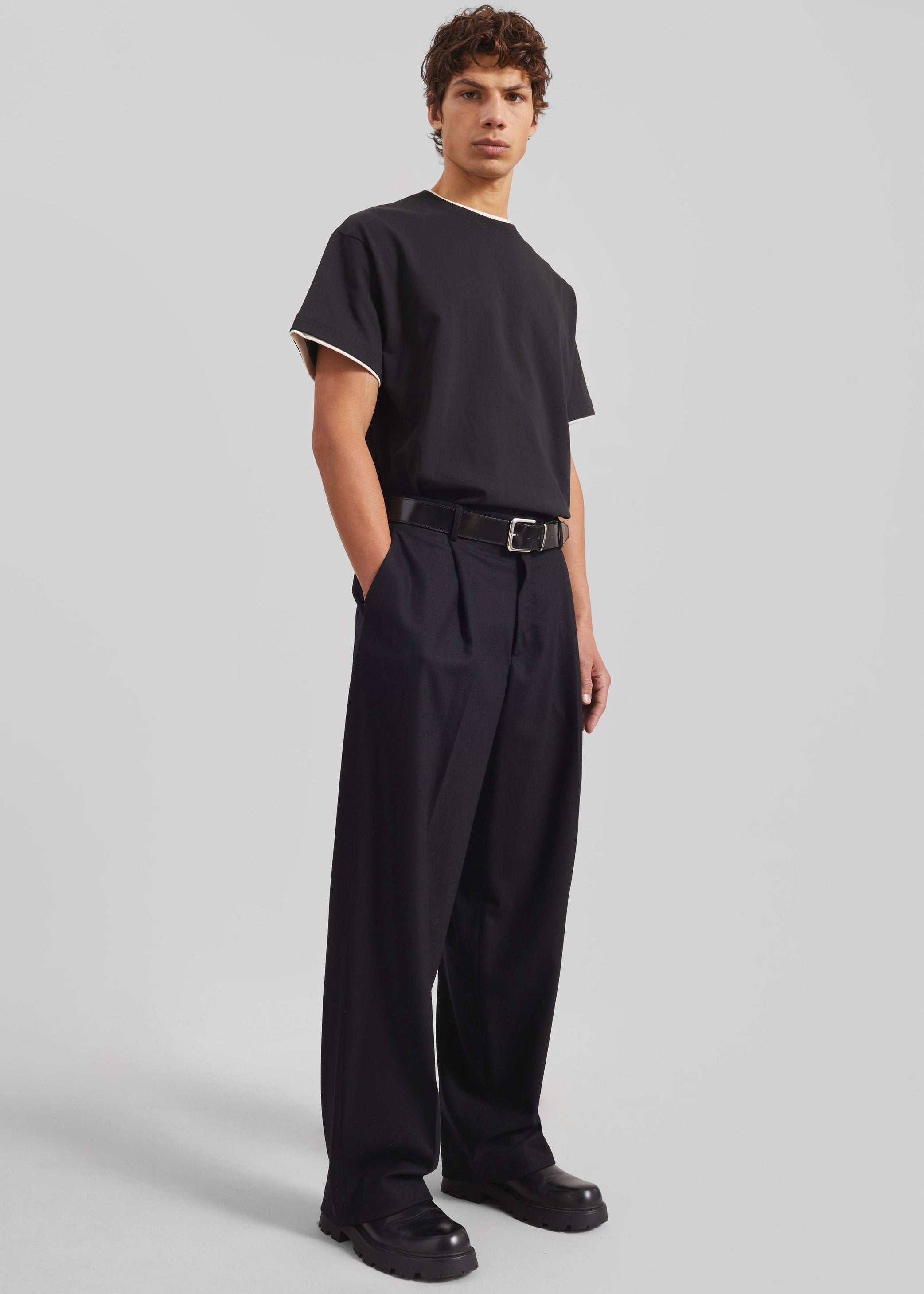 Shop the look image for Milton Flannel Trousers - Black