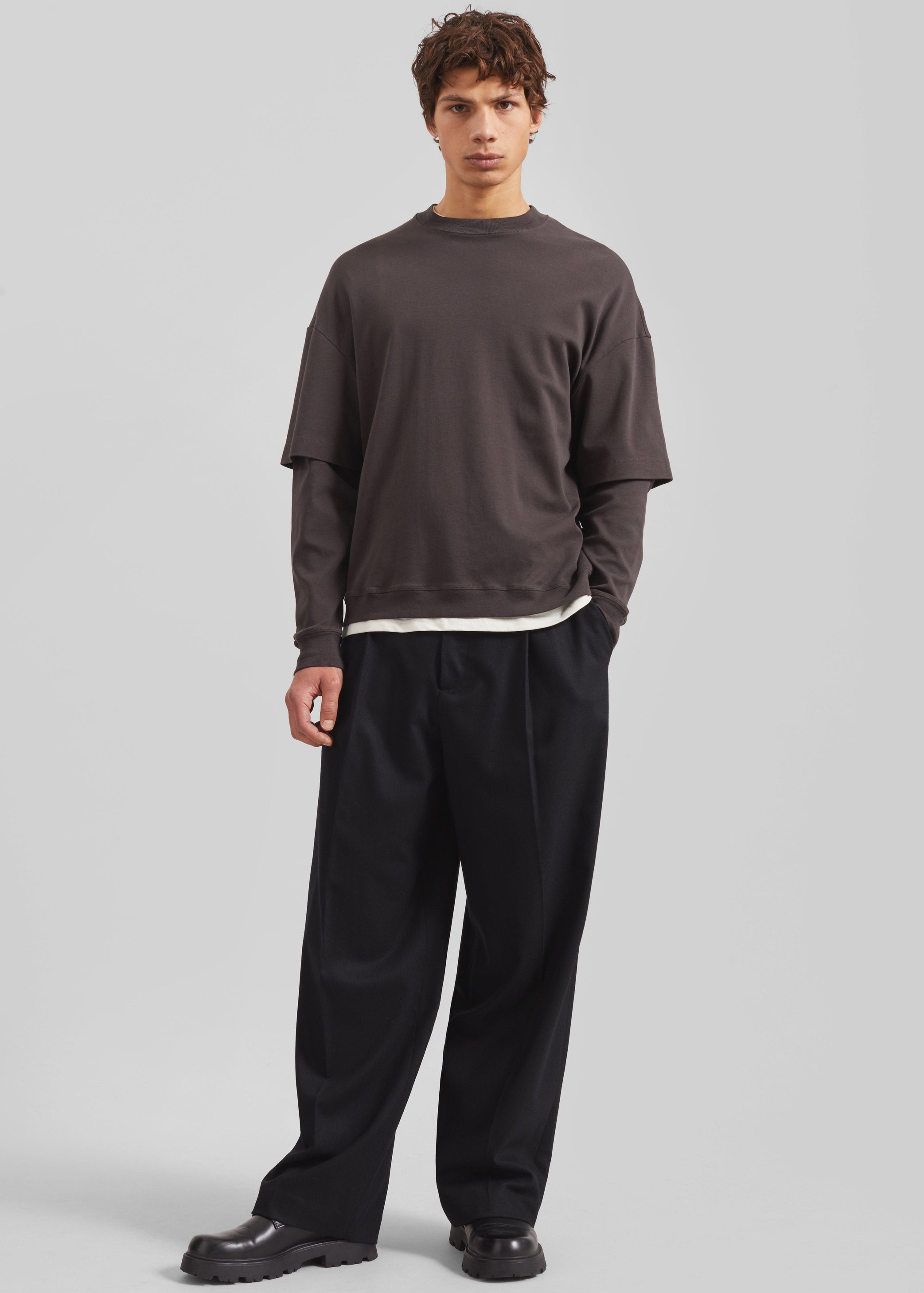 Shop the look image for Milton Flannel Trousers - Black