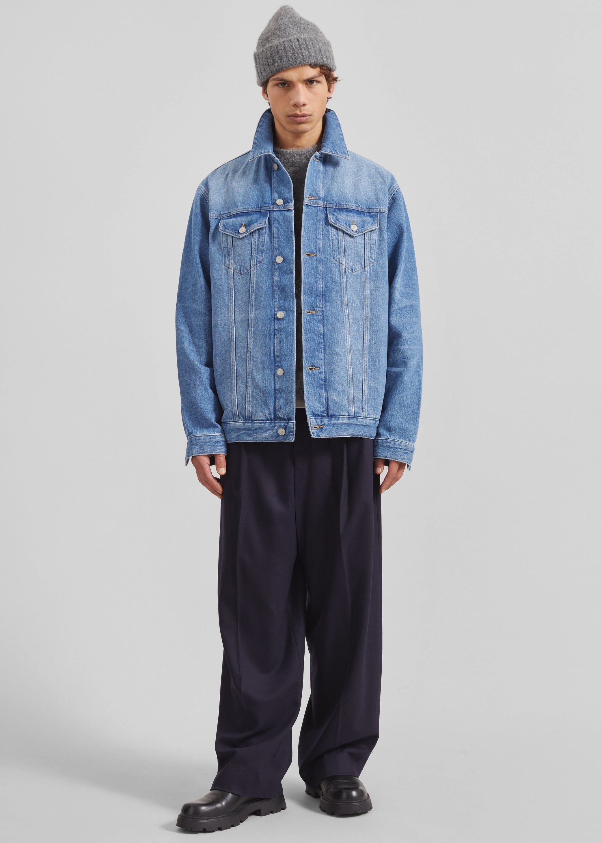Shop the look image for Milton Flannel Trousers - Navy