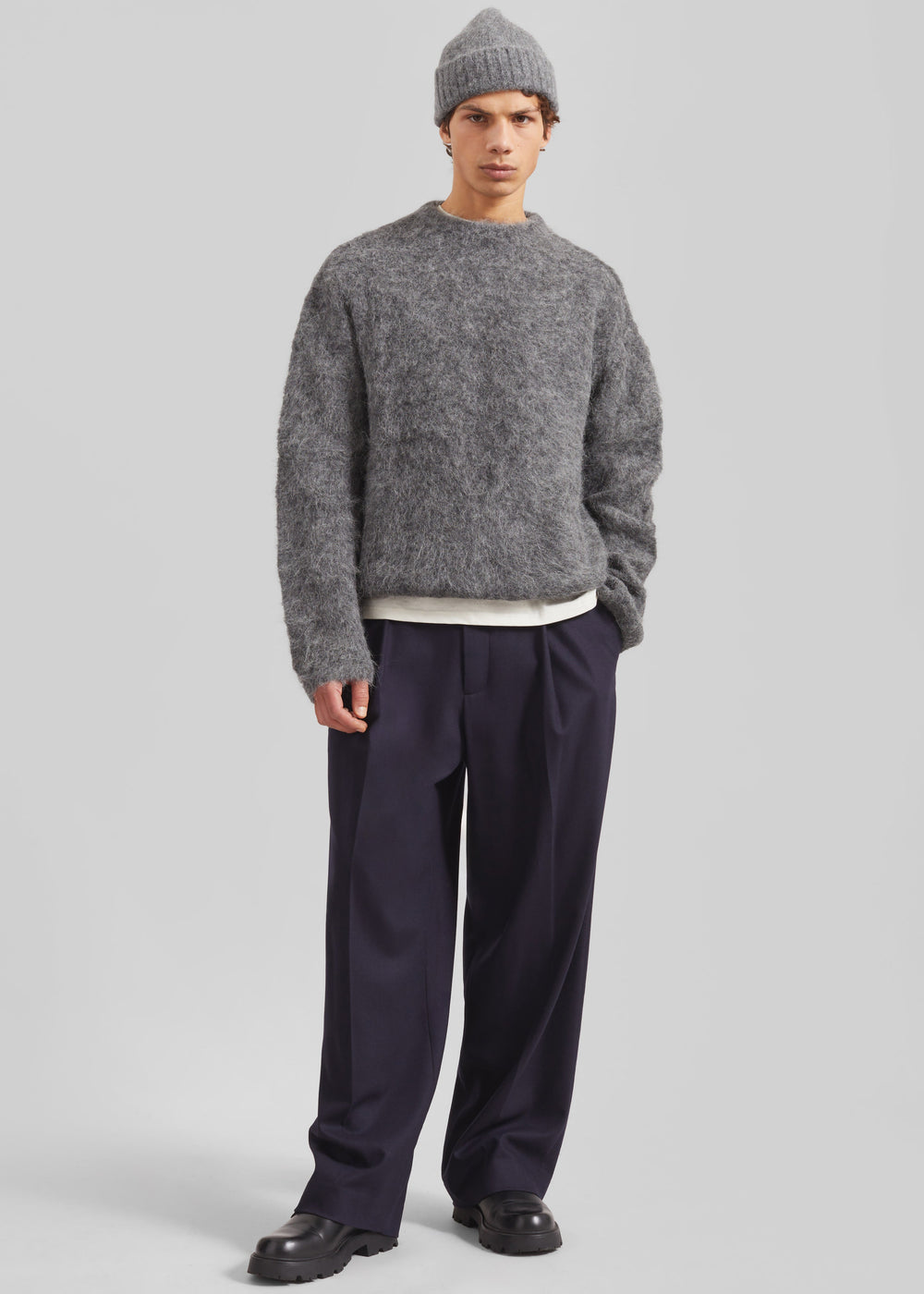 Milton Flannel Trousers - Navy - 1