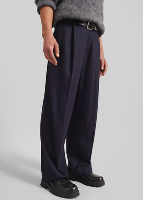 Milton Flannel Trousers - Navy