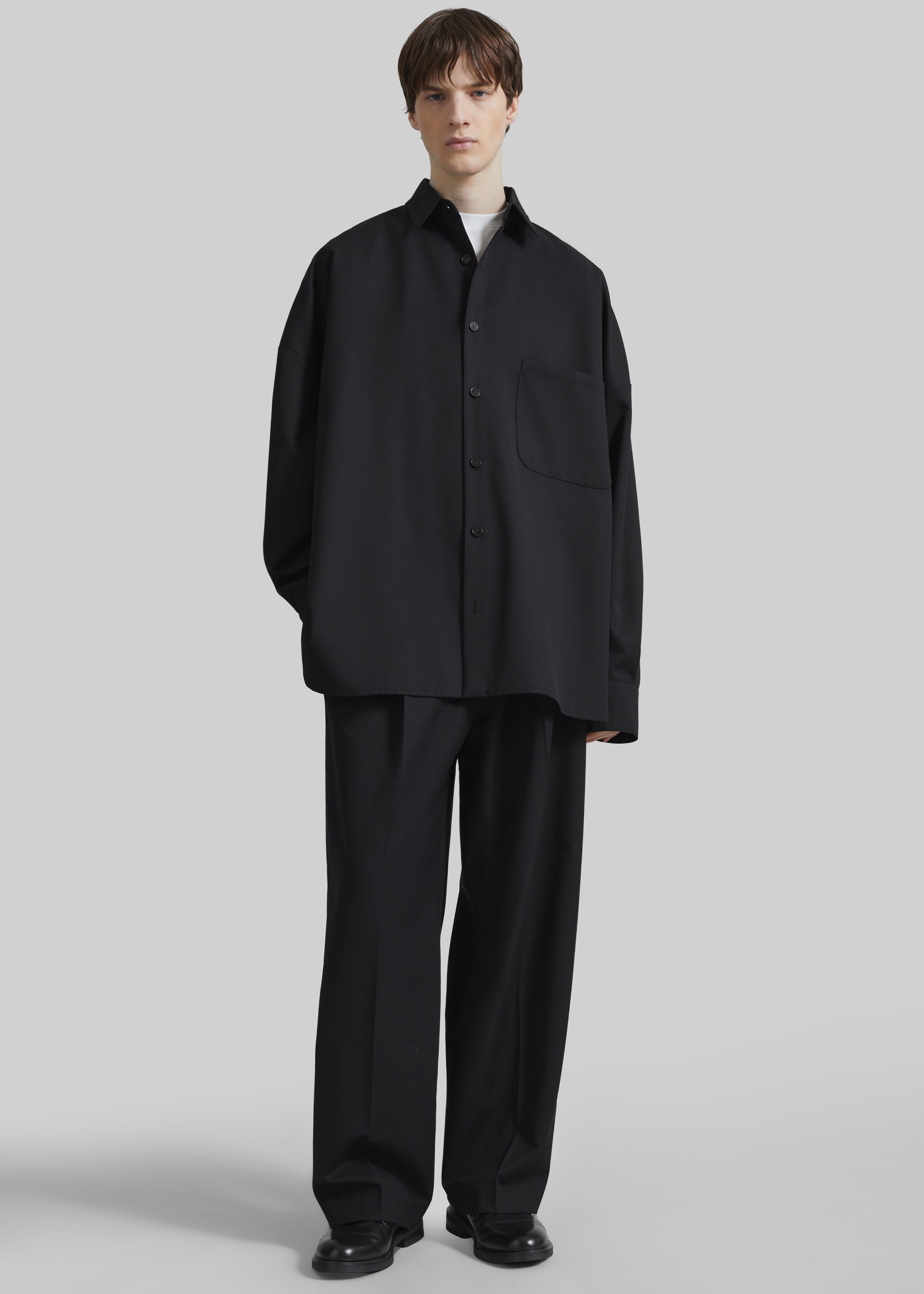 Milton Wool-Blend Shirt - Black - 5